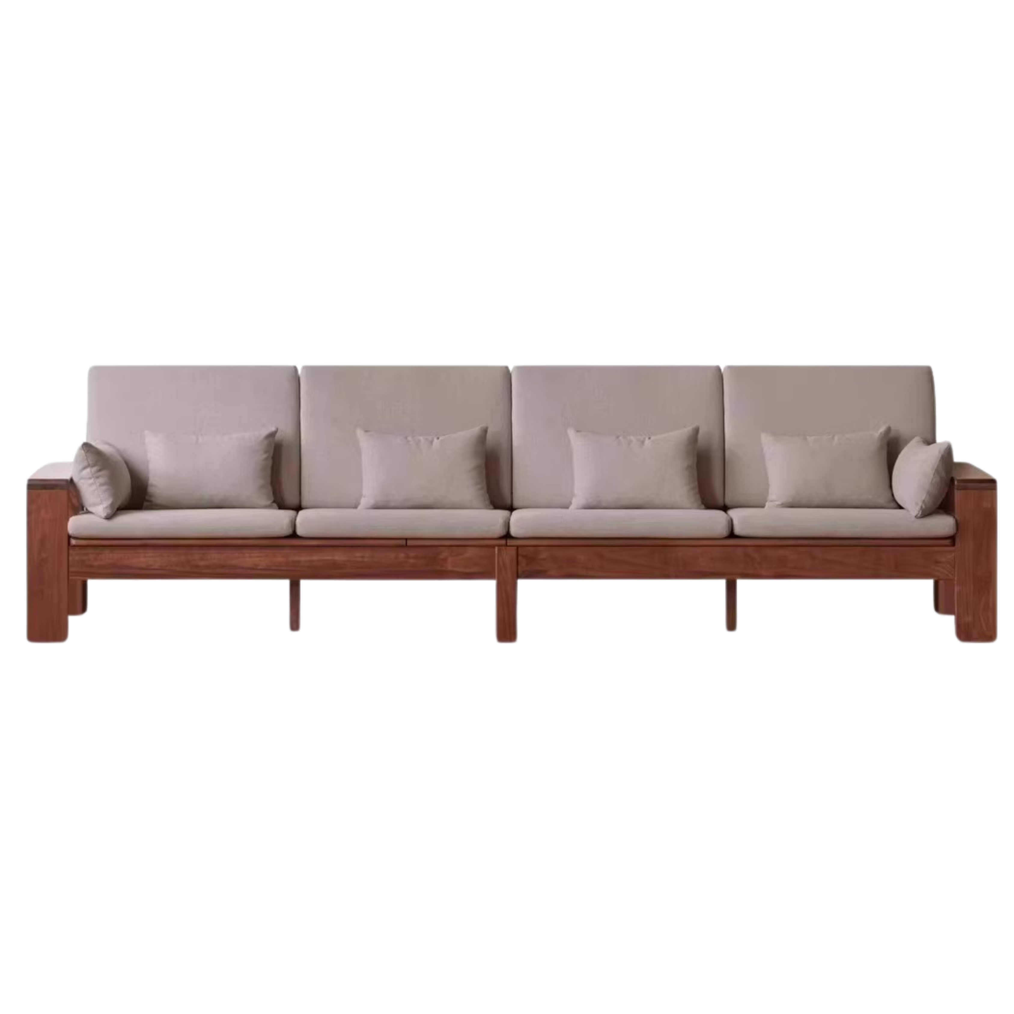 Black Walnut, Solid Sandalwood Fabric Sofa Nordic Dual-purpose Sofa-