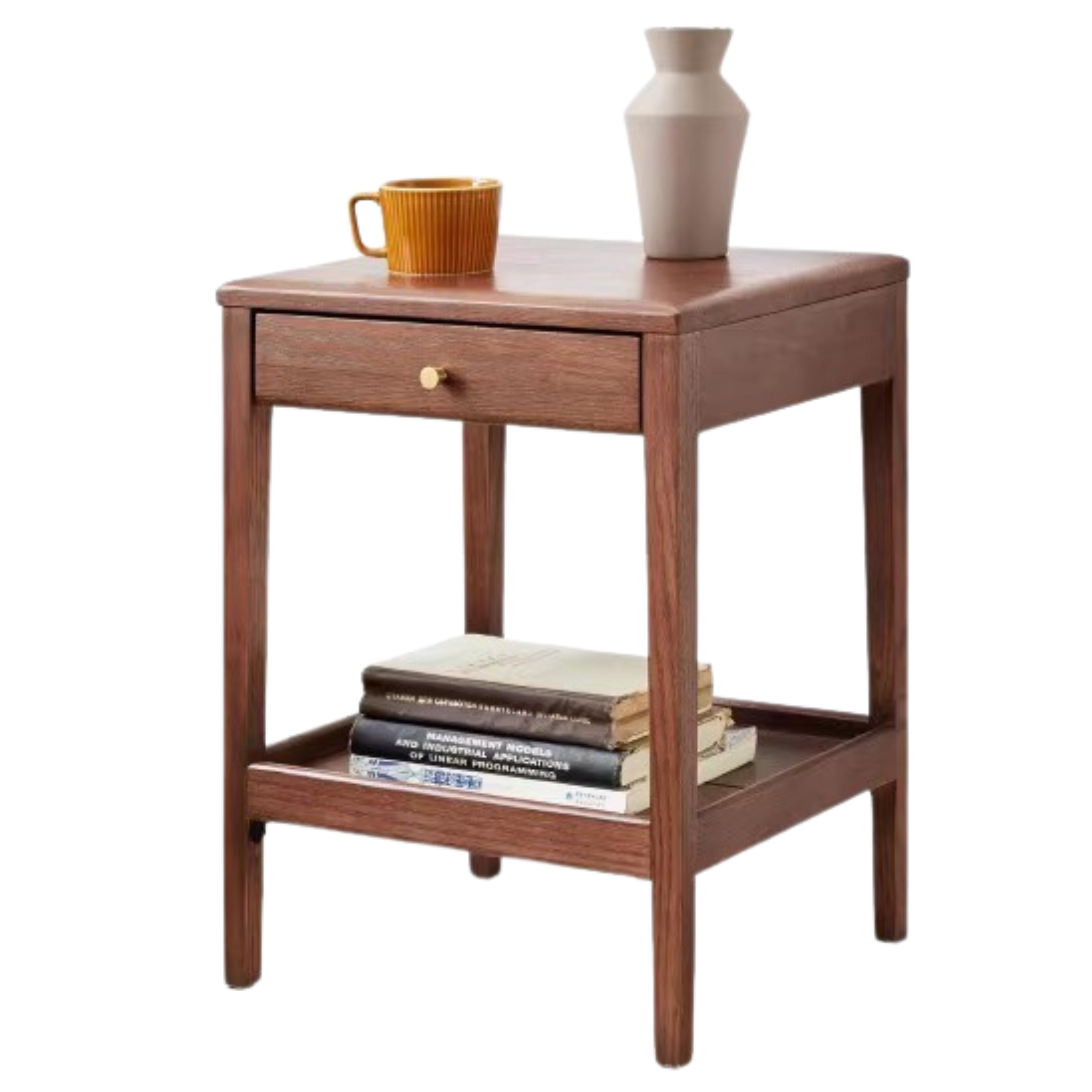 Oak, Black Walnut, Solid RubberWood Nightstand, Side Table.