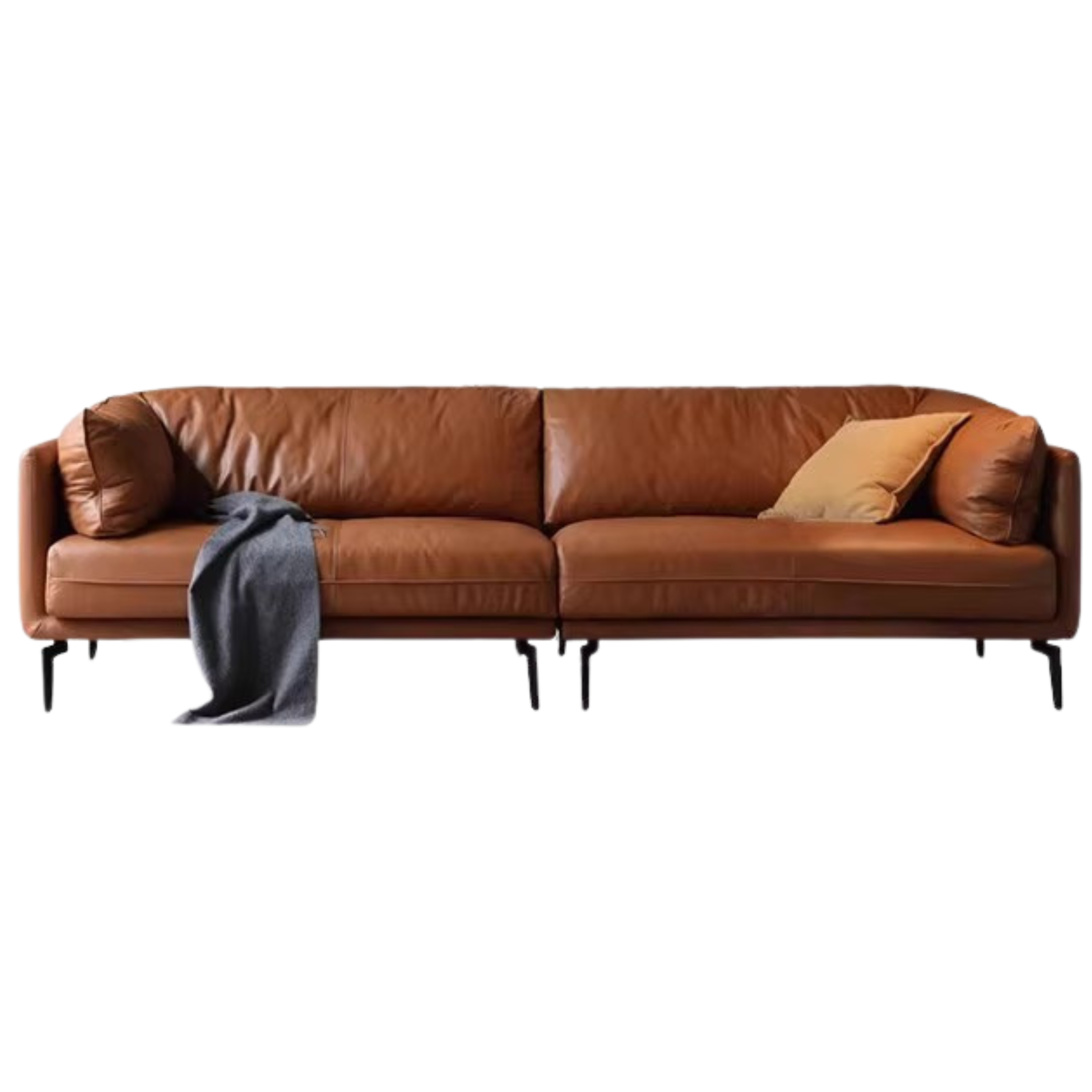 First Layer Cowhide, Organic Leather ,Tech Fabric Italian Style Sofa.