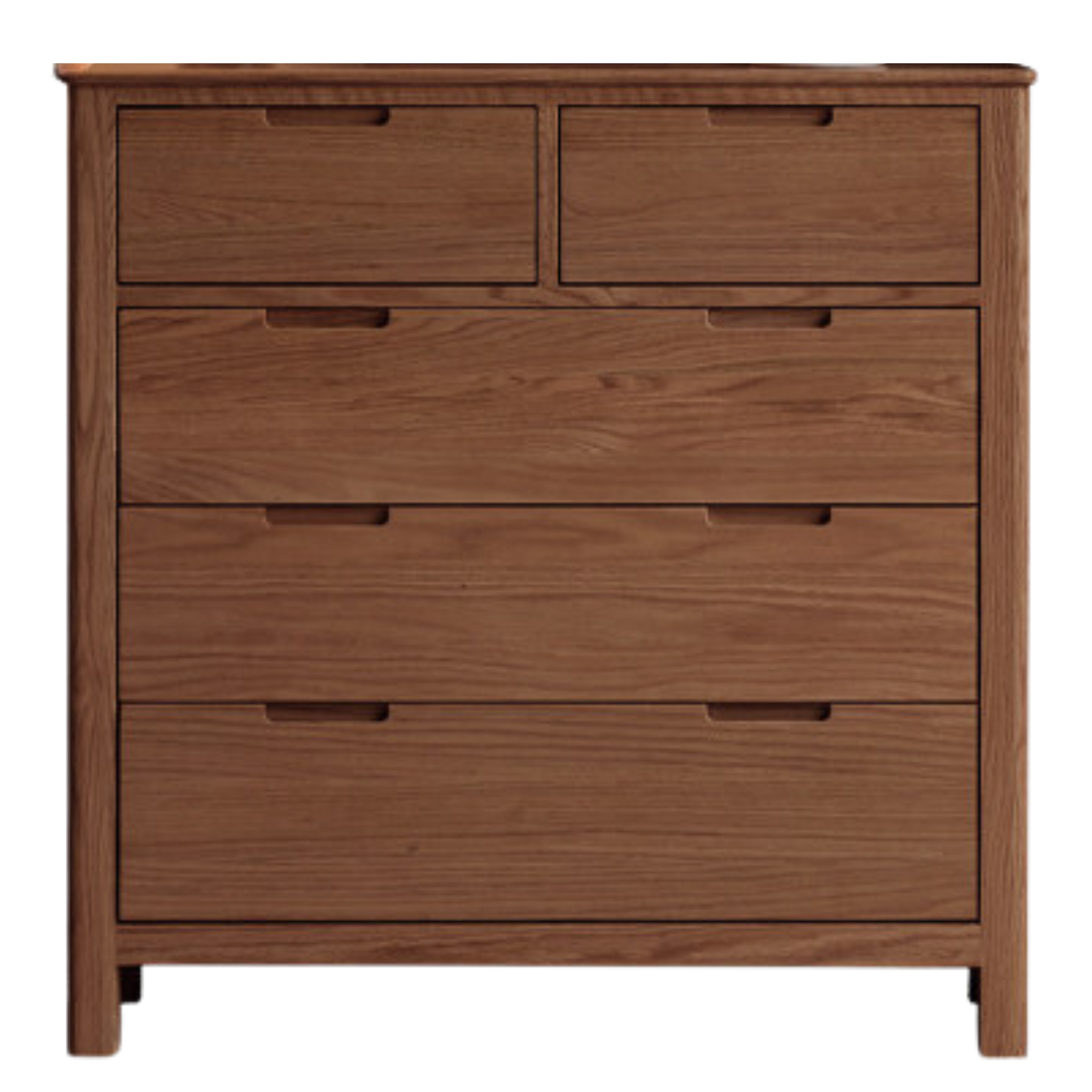 Oak Solid Wood, Solid Rubberwood Nordic Chest of Drawers