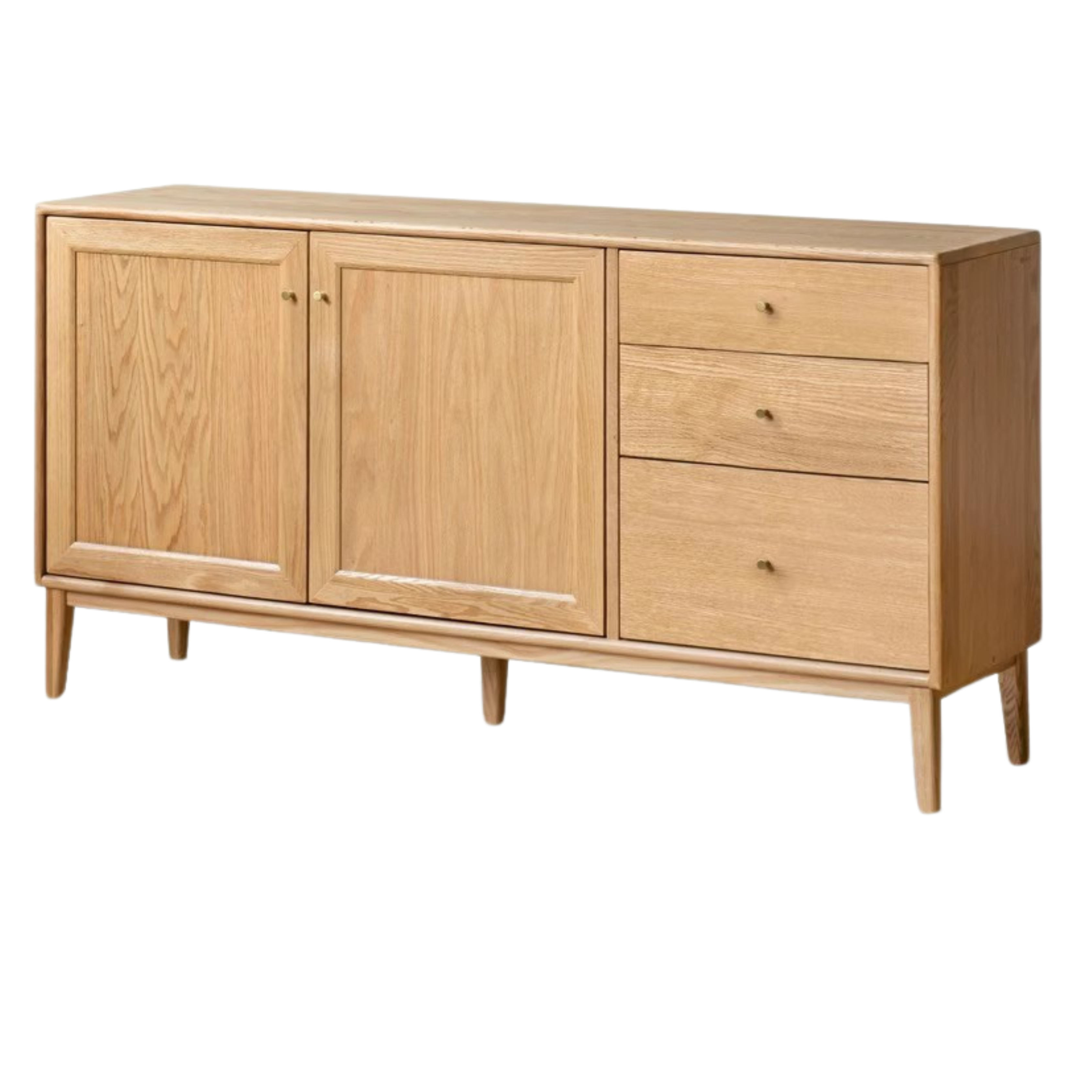 Oak Solid Wood, Solid Rubberwood Classic Sideboard