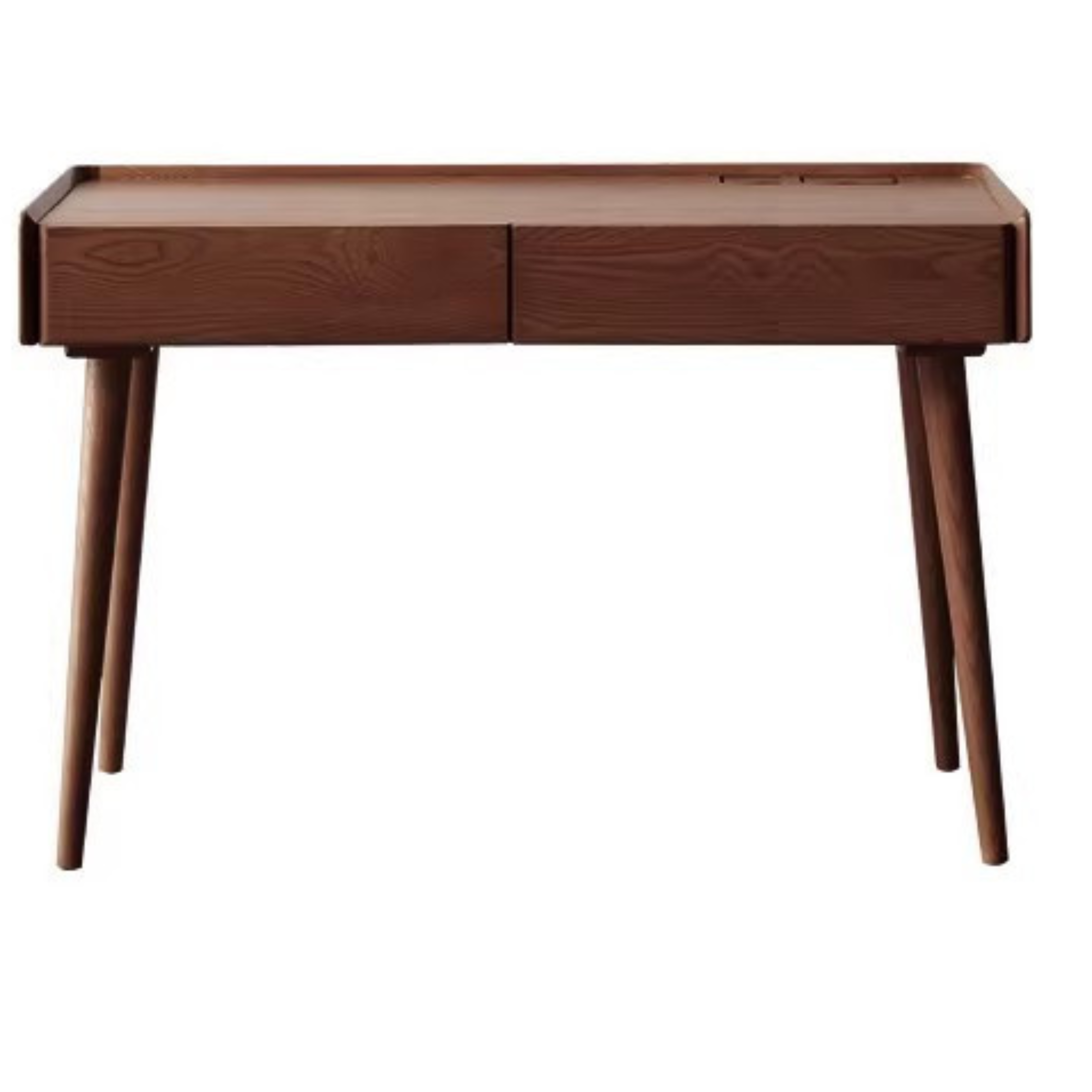 Ash Solid Wood Retractable Desk with Cabinet, Home Office