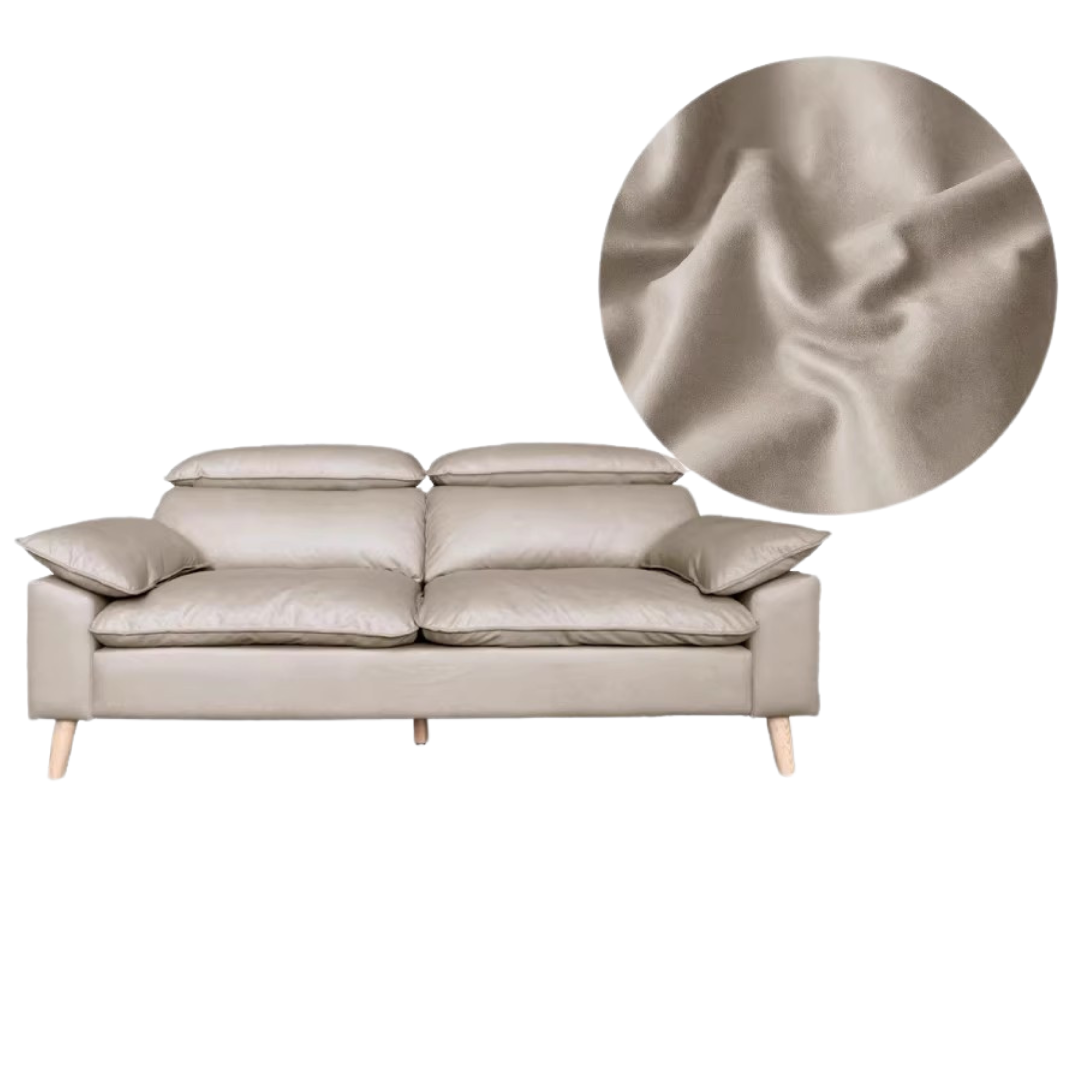 Technology Fabric Sofa with Adjustable Headrest.