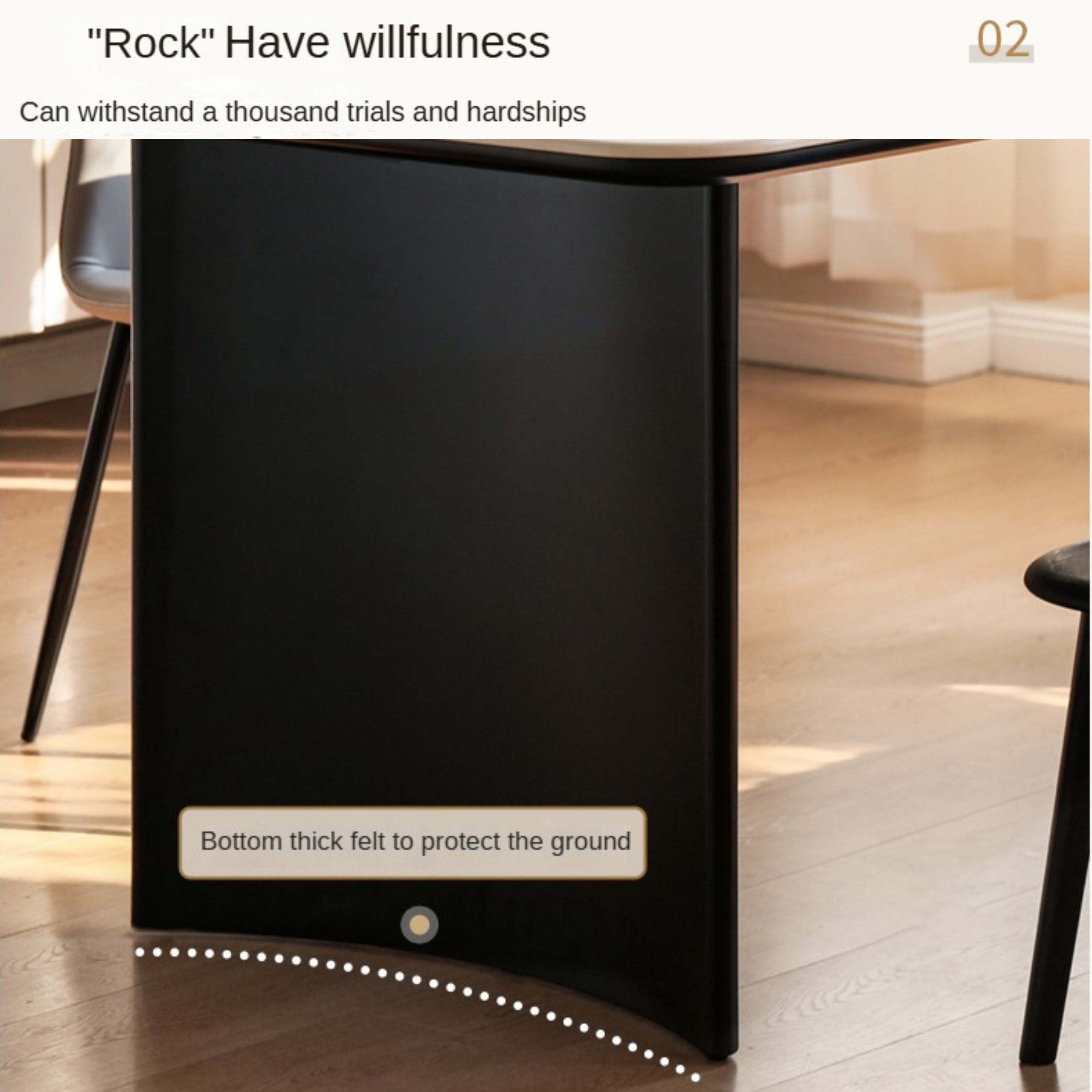 Wrought Iron Rock Slab Dining Table With Metal Leg