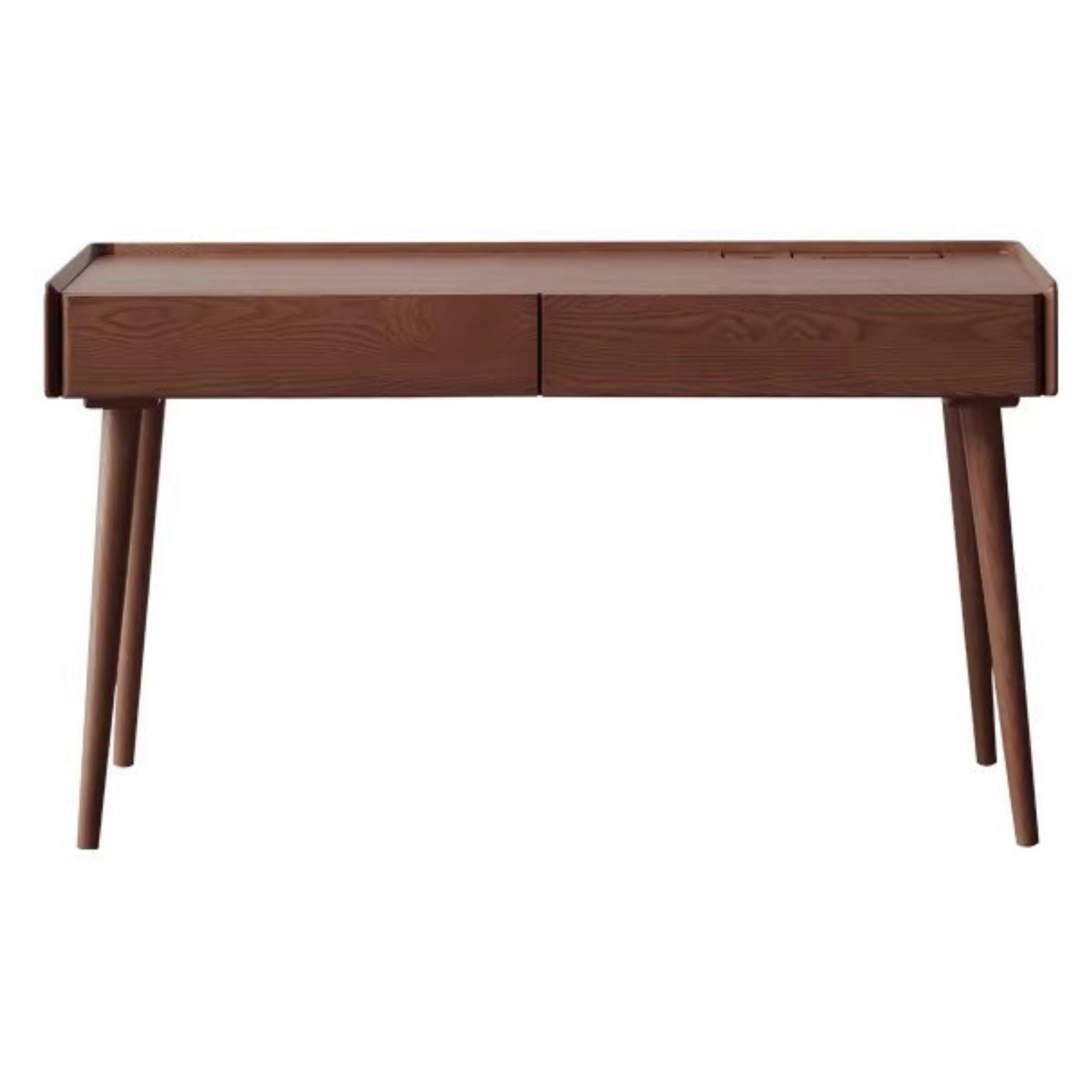 Ash Solid Wood Retractable Desk with Cabinet, Home Office