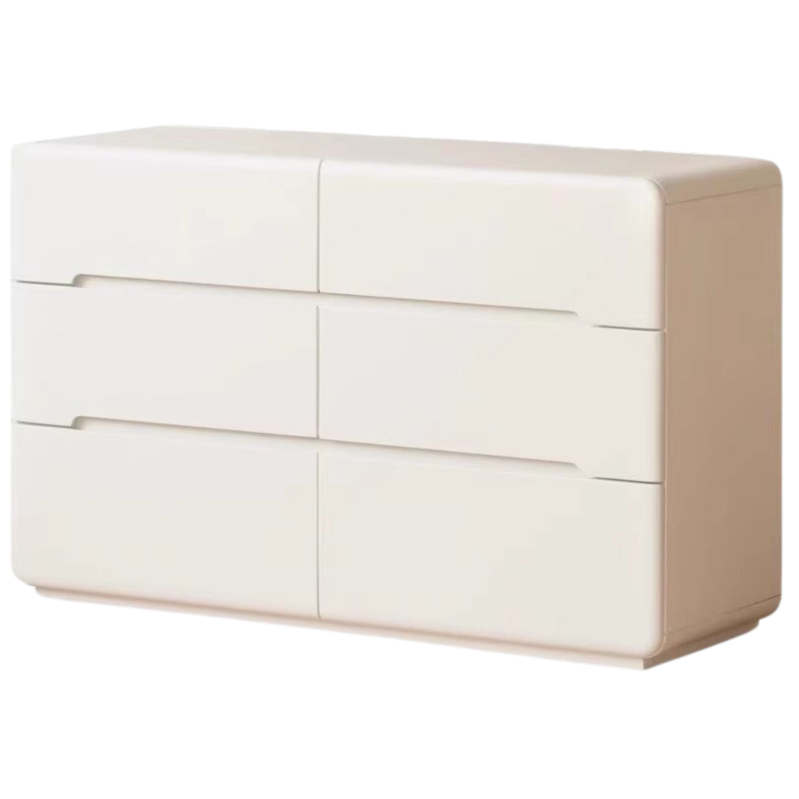 Poplar, Solid Rubberwood Storage Cream Drawer Dresser
