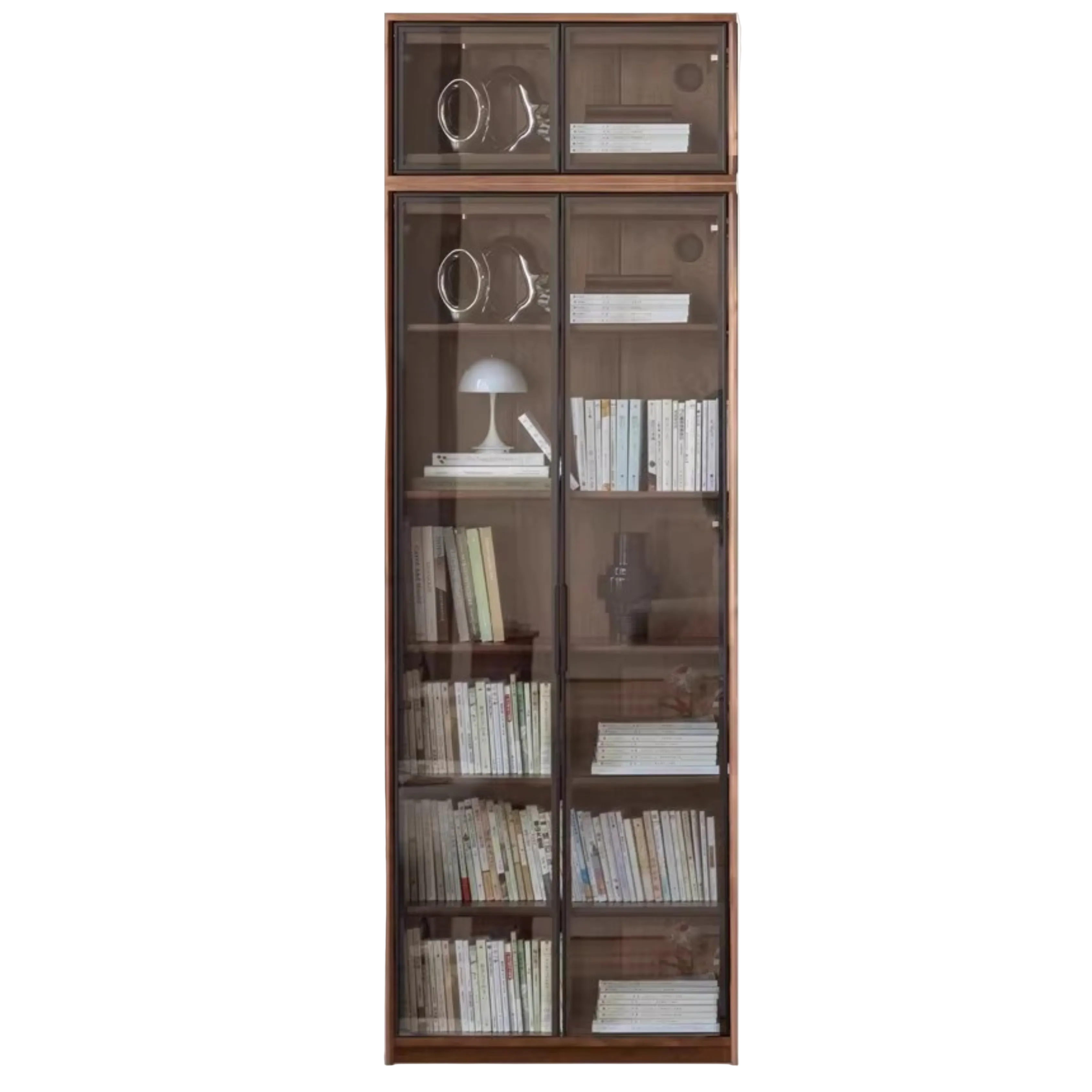 Black Walnut, Golden Sandalwood Solid Wood Bookshelf