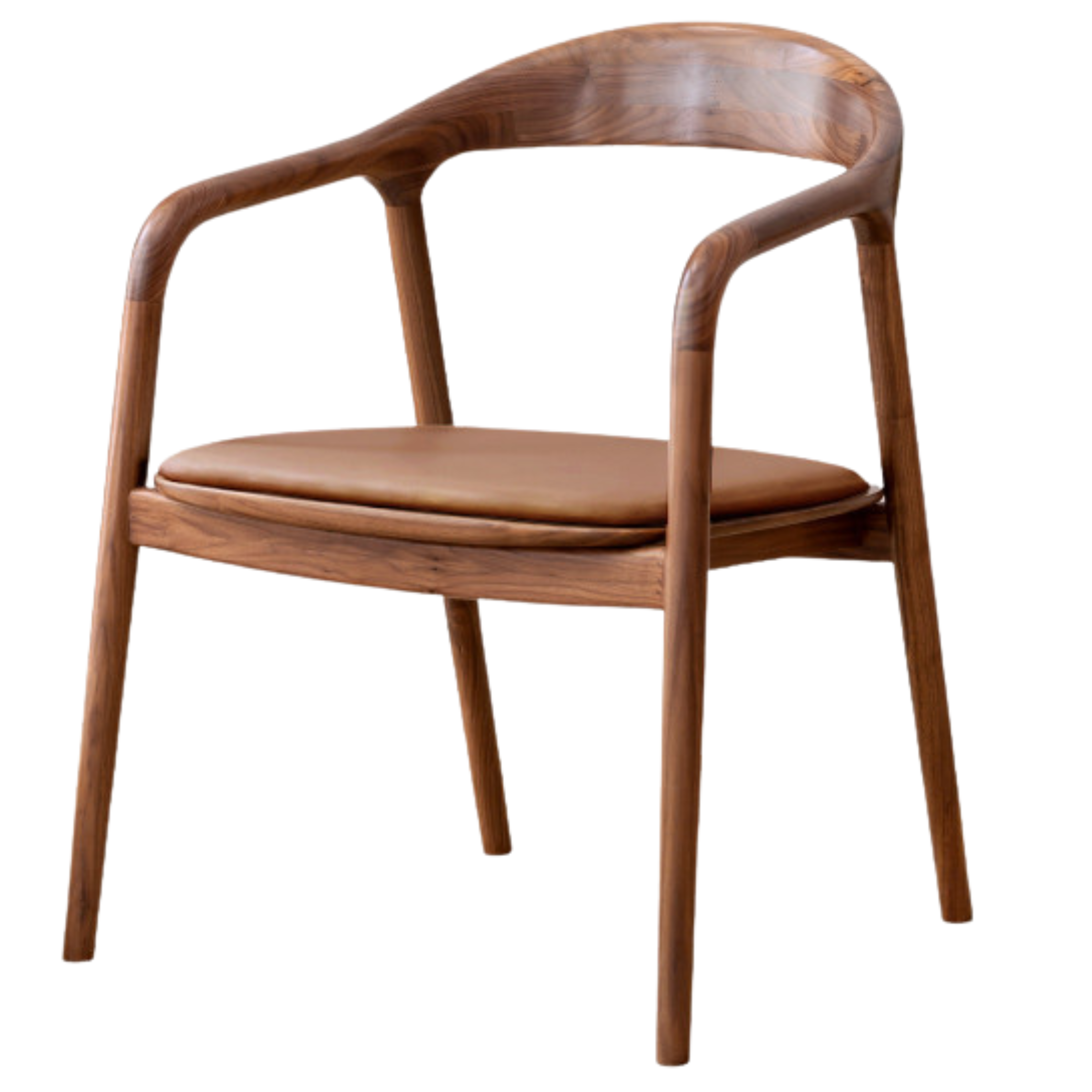 Black Walnut, Ash Solid Wood First Layer Cowhide Horn Chair