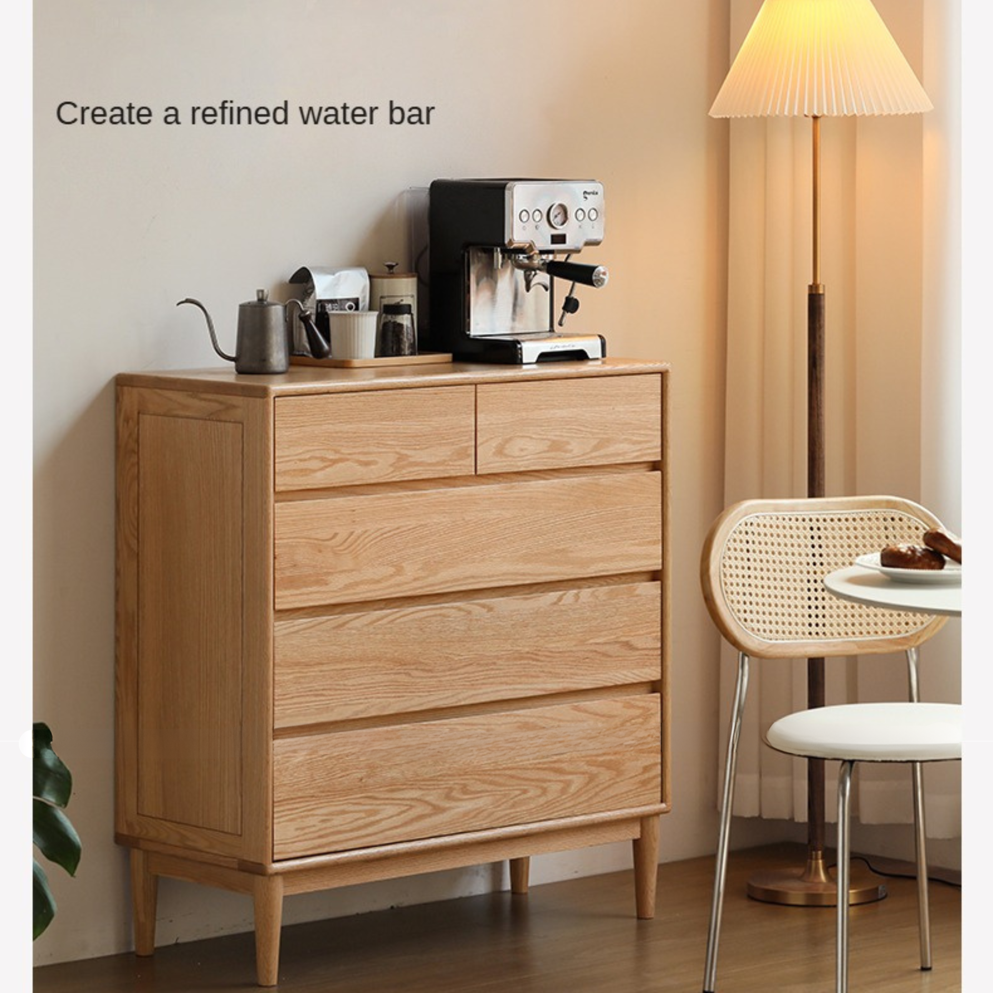 Oak Solid Wood Small Chest of Drawers