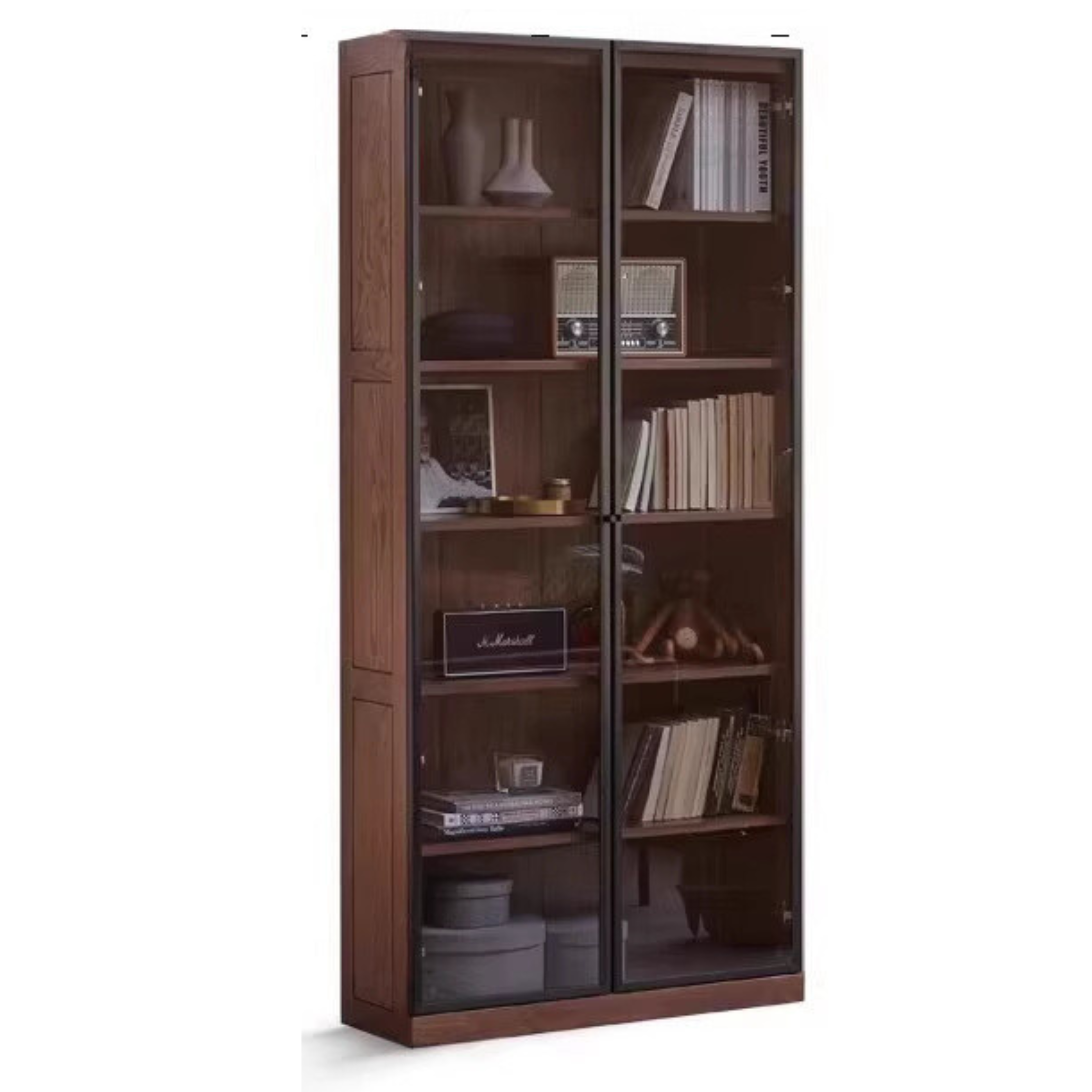 Oak, Solid Rubberwood Bookshelf, Bookcase