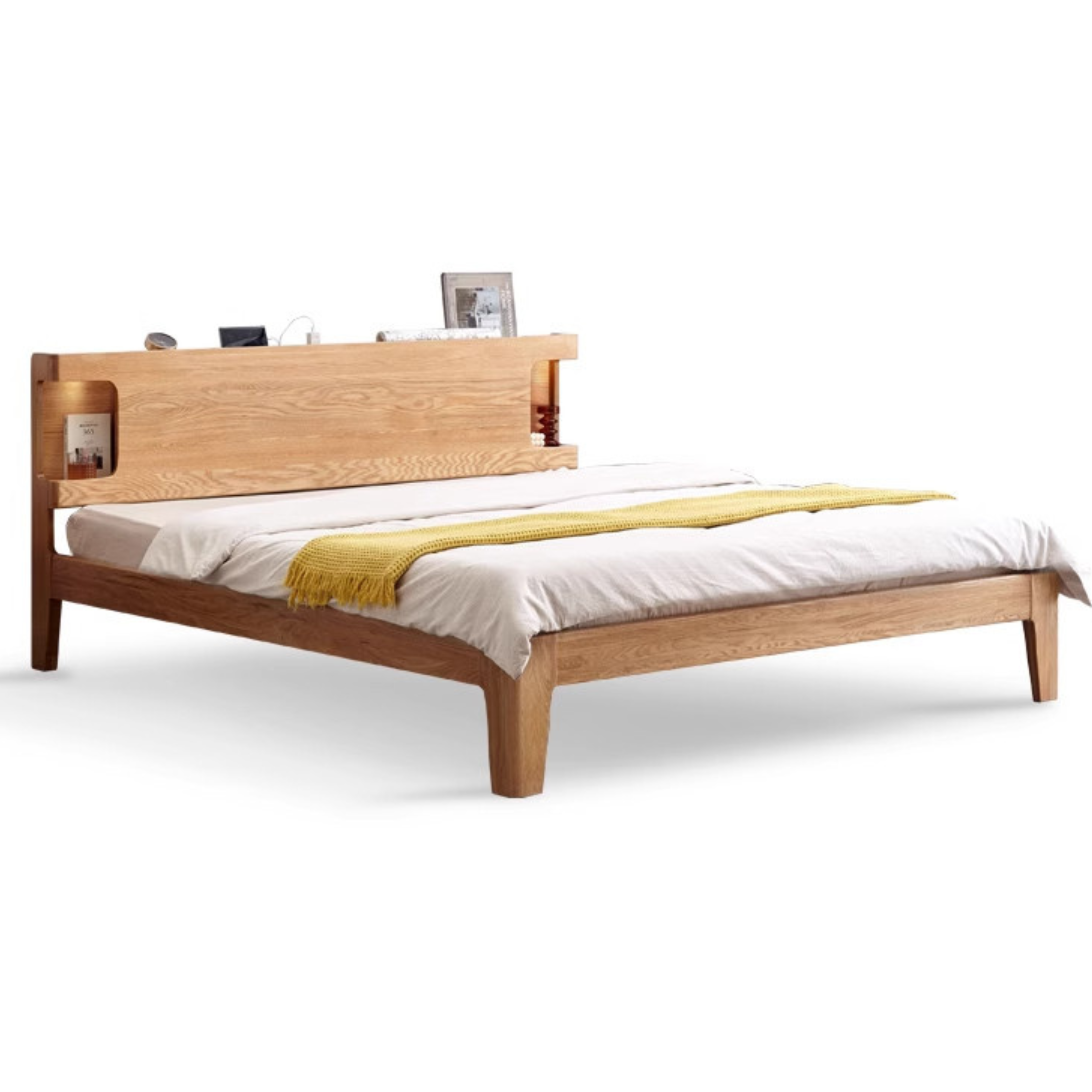Oak Solid Wood Luminous Bed