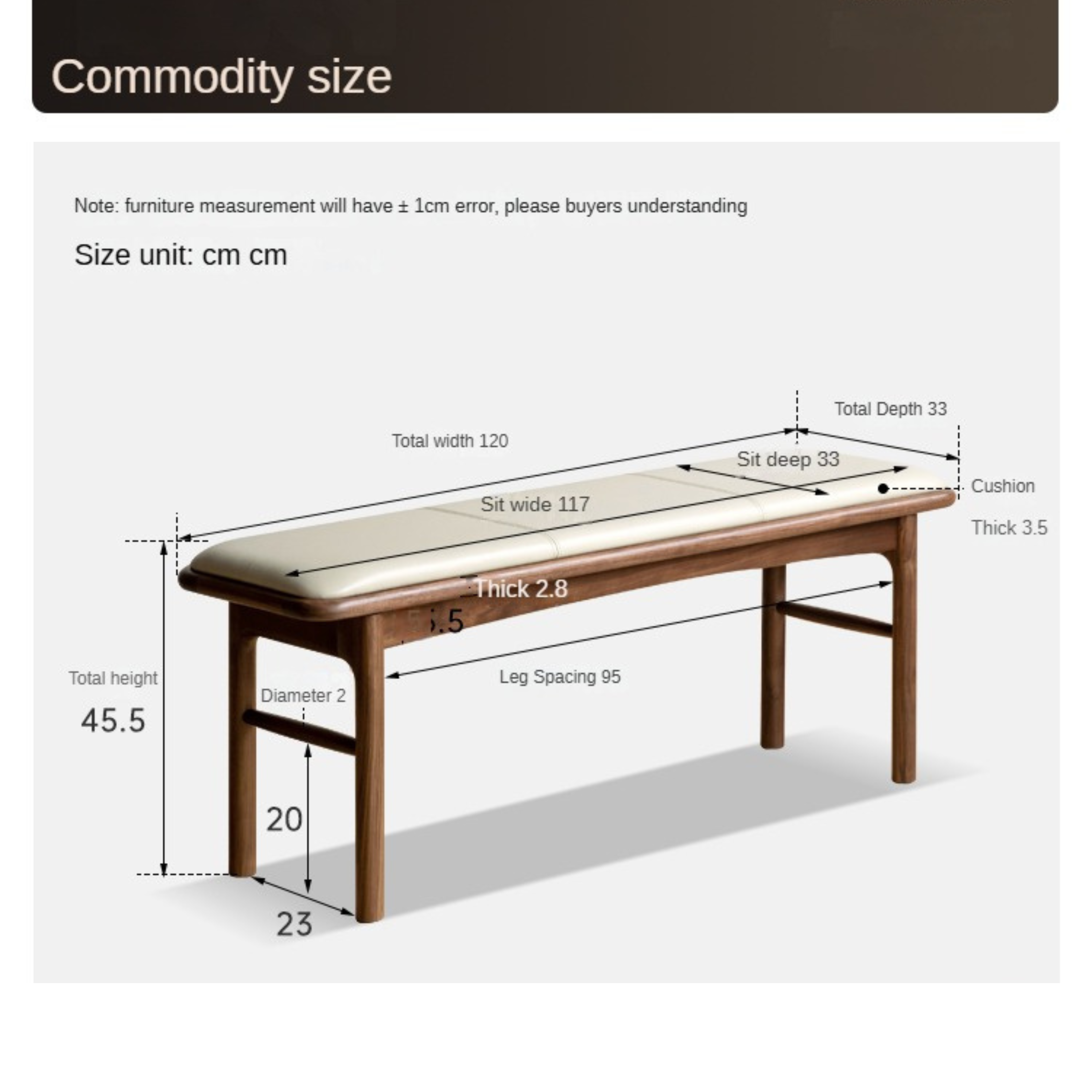 Black Walnut, Oak Solid Wood bench, Tea Stool