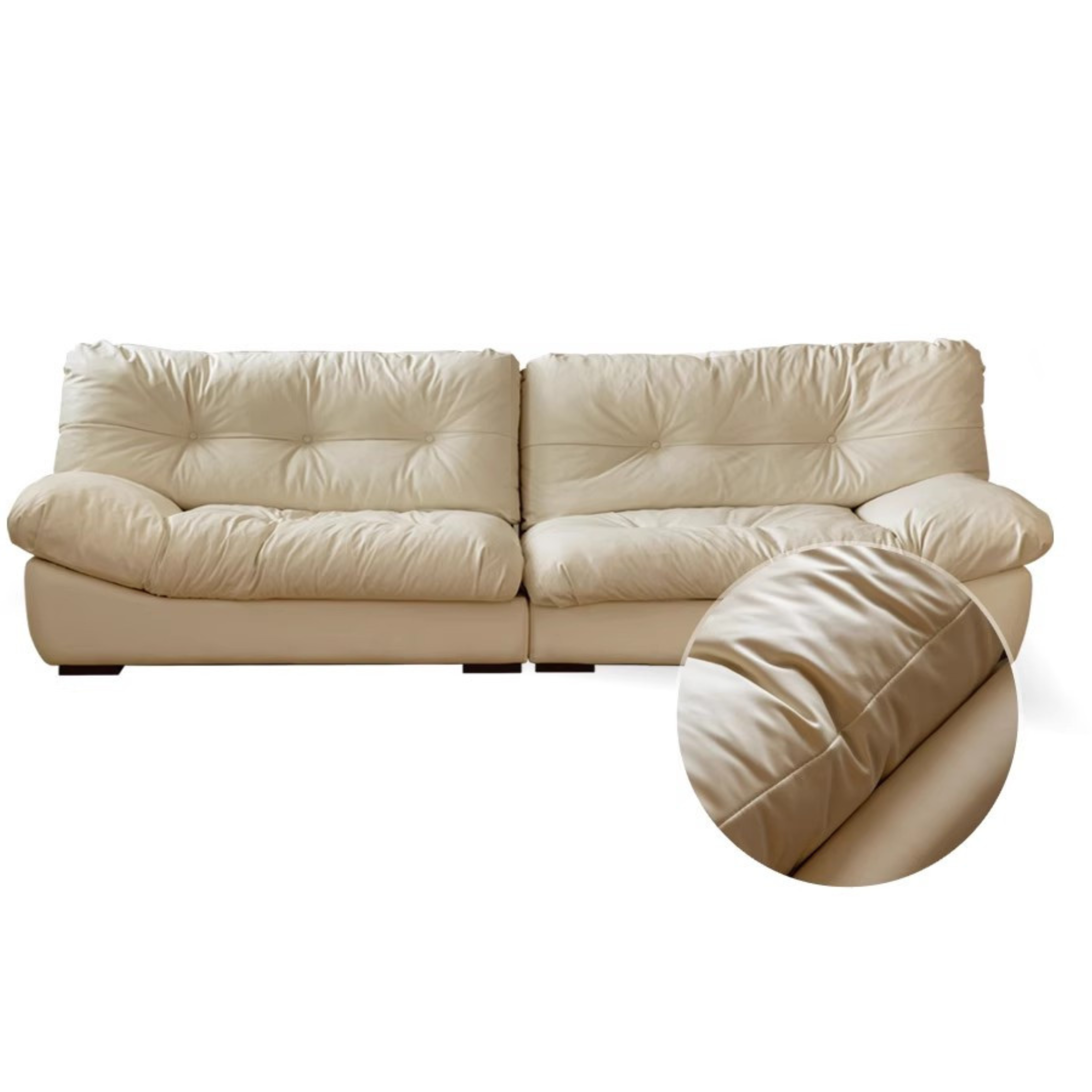 Fabric Italian Style Cloud Sofa With Russian Birch Wood Frame