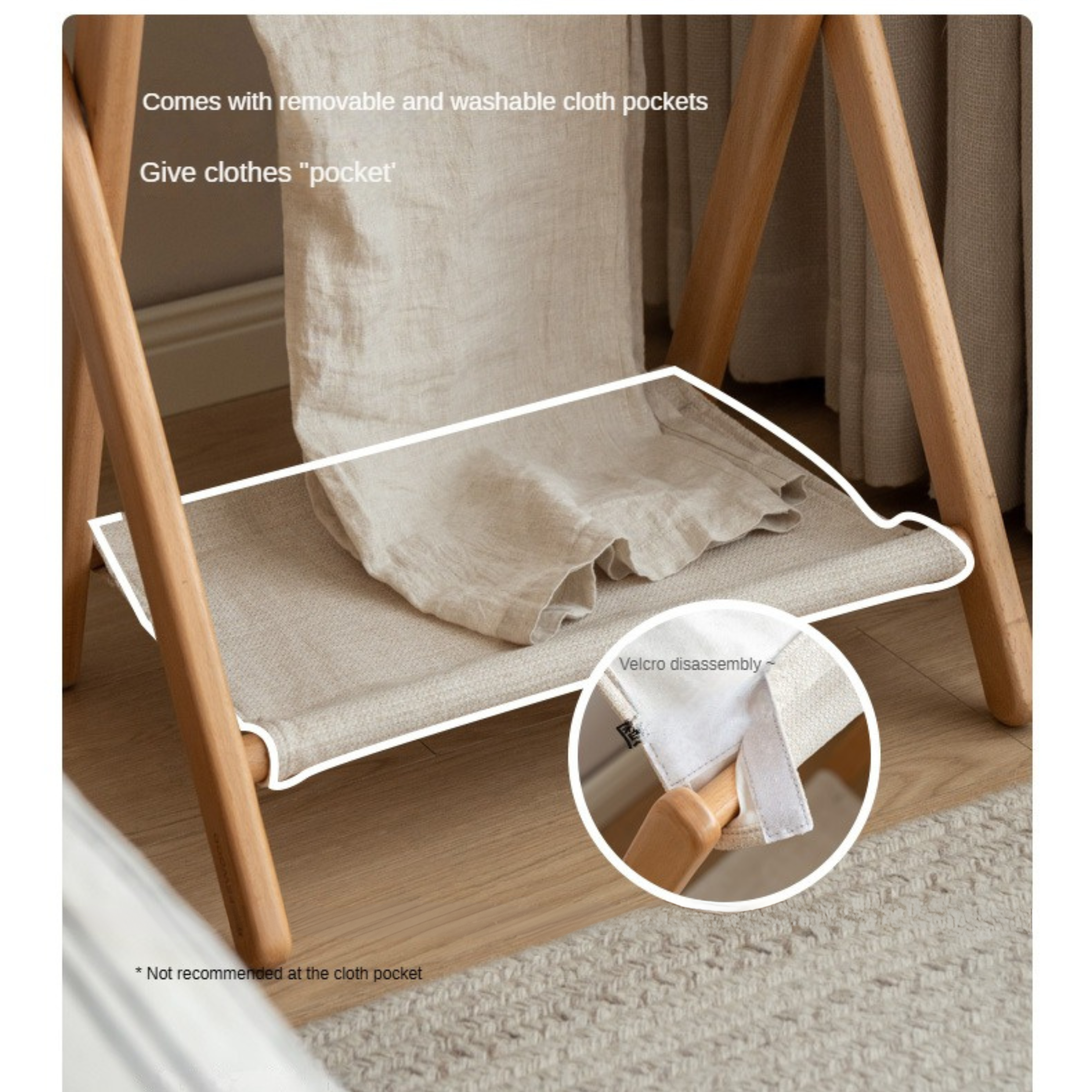 Beech solid wood clothes hanger