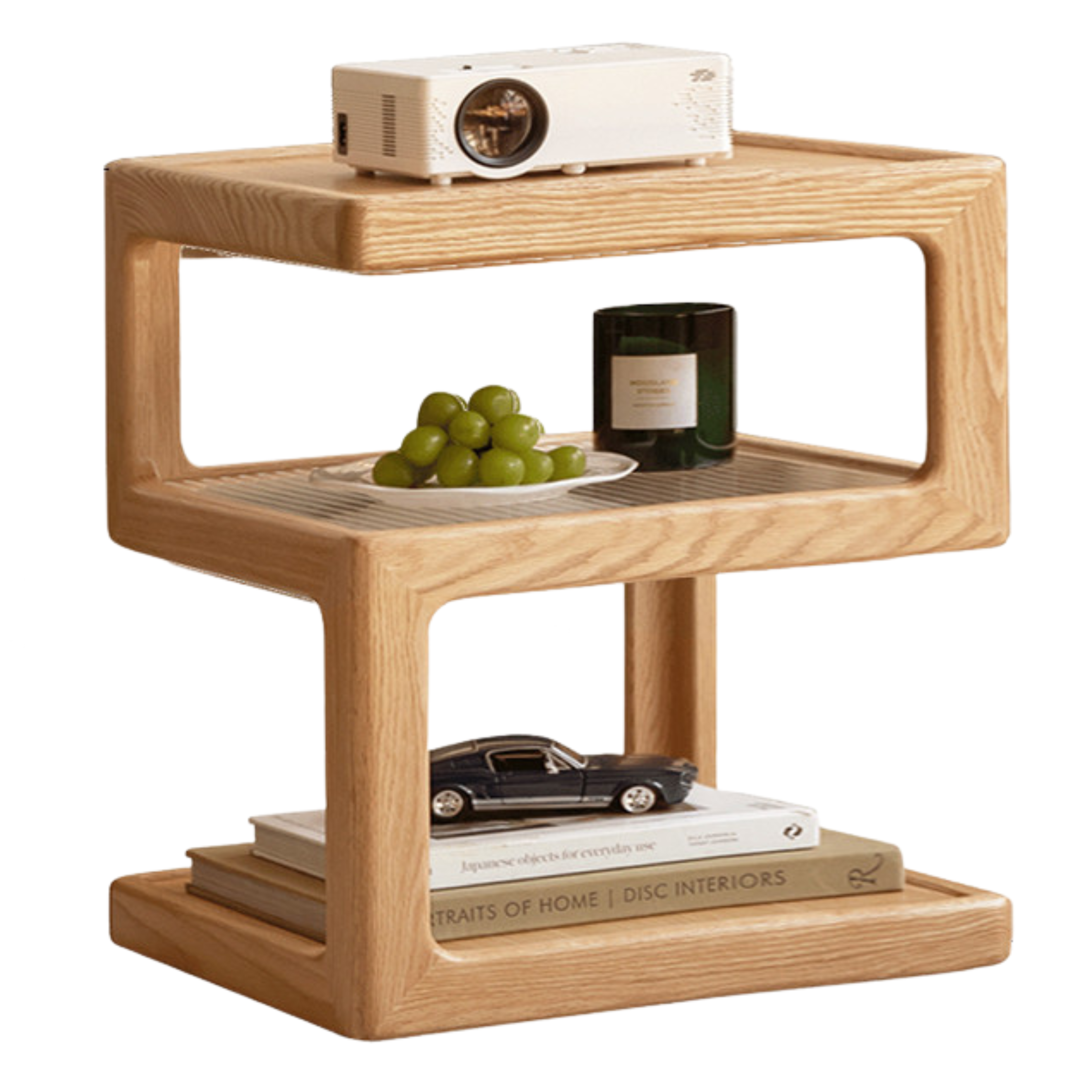 Oak, Black Walnut, Cherry, Poplar Solid Wood Corner Square Side Table.