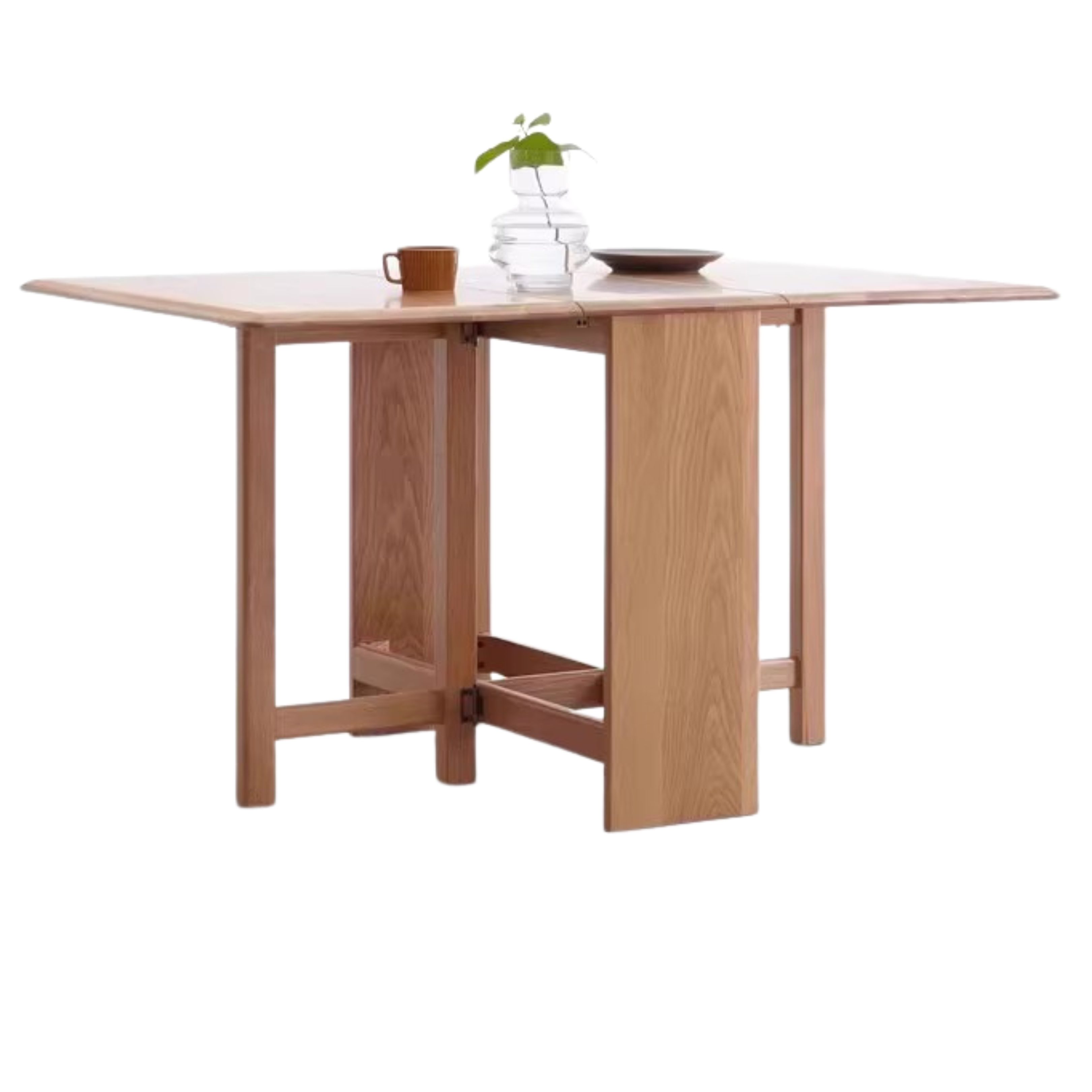 Oak Solid Wood Retractable Dining Table