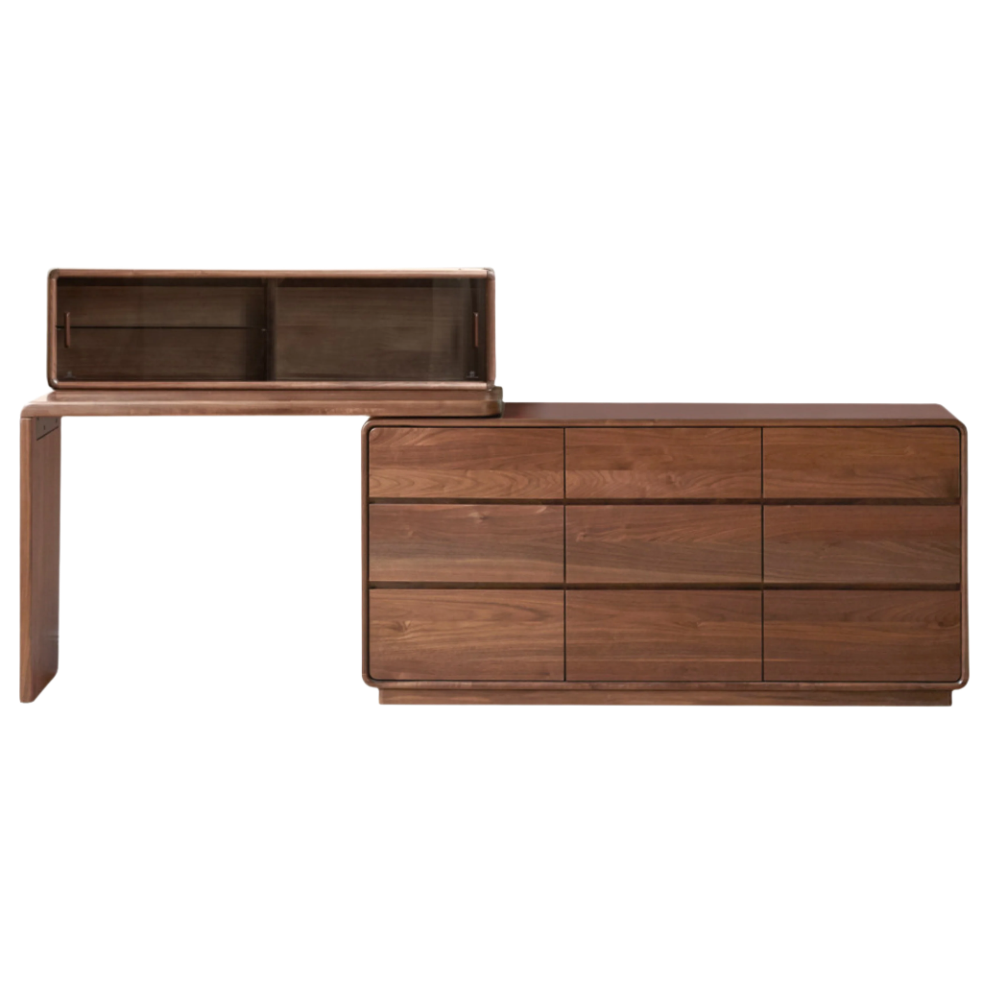 Black Walnut, Golden Sandalwood Telescopic Vanity Table.