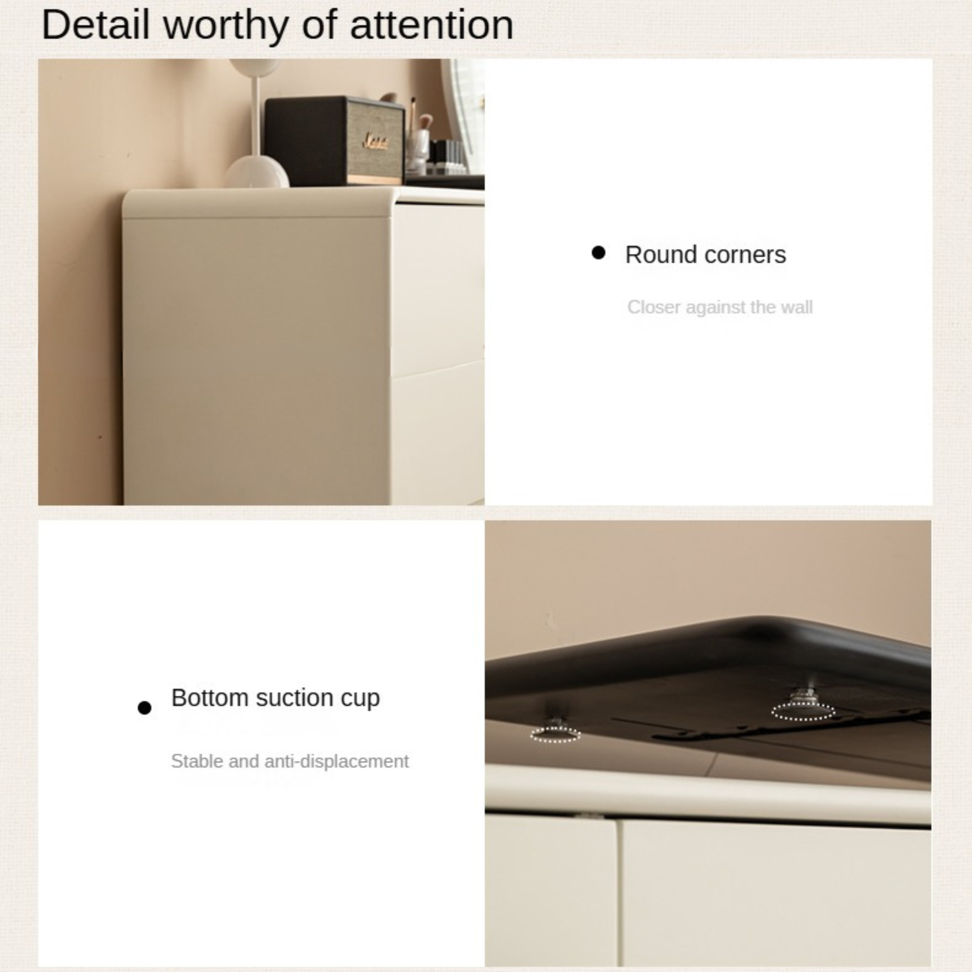 Solid Rubberwood Cream Style Dressing Table.