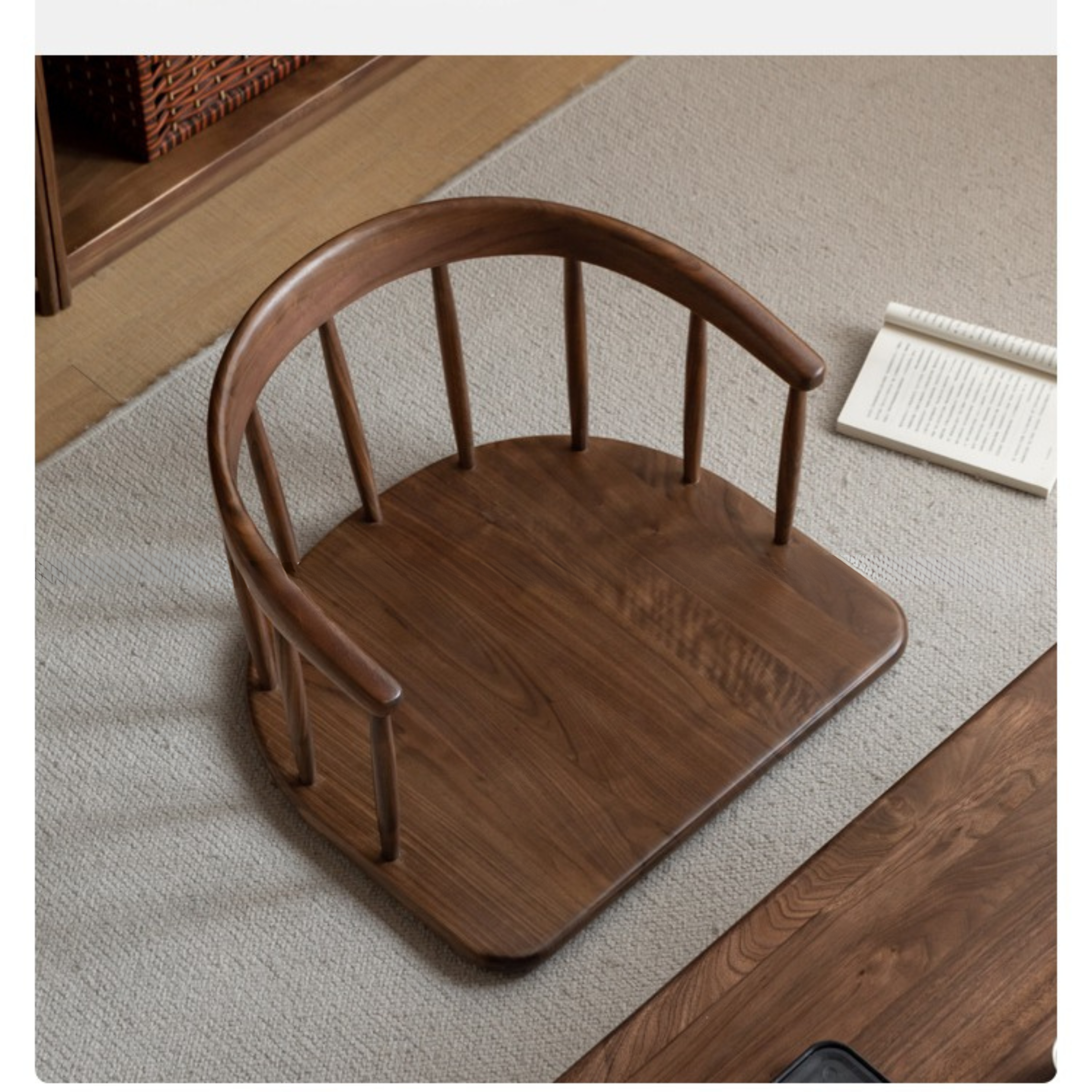 Black Walnut Solid Wood Tea Chair