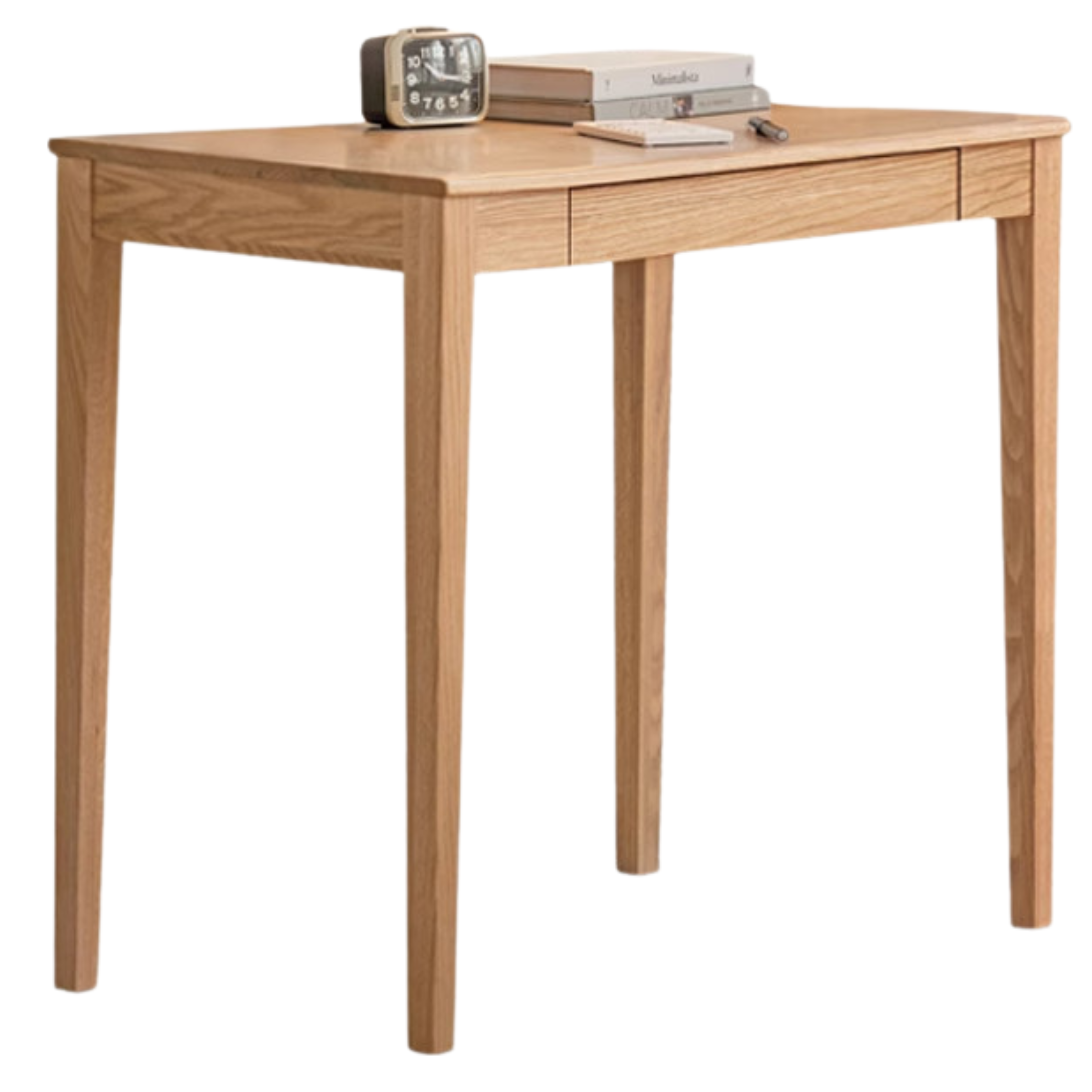 Solid Rubberwood, Oak Solid Wood Small Desk