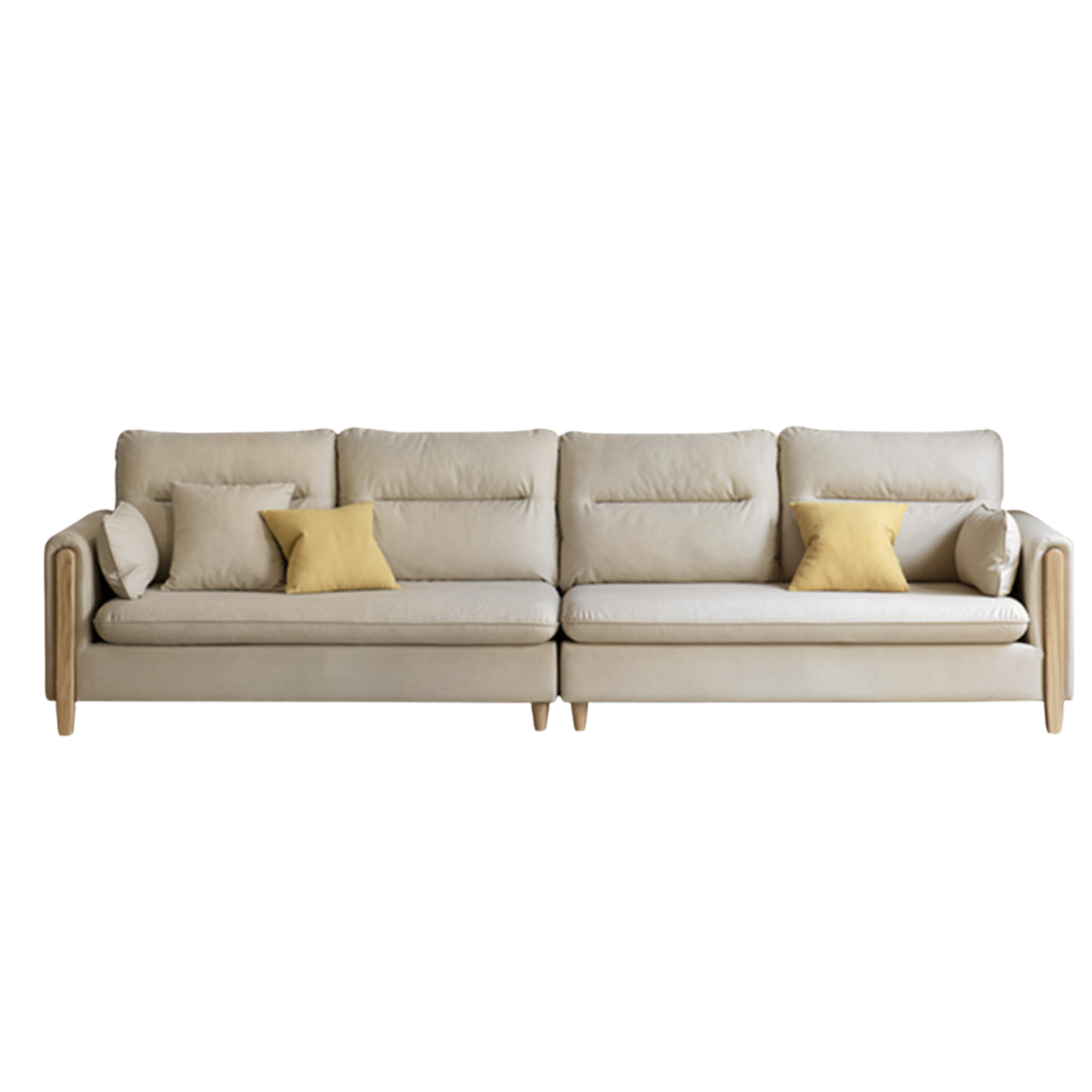 Oak Solid Wood Luxury Fabric Sofa.