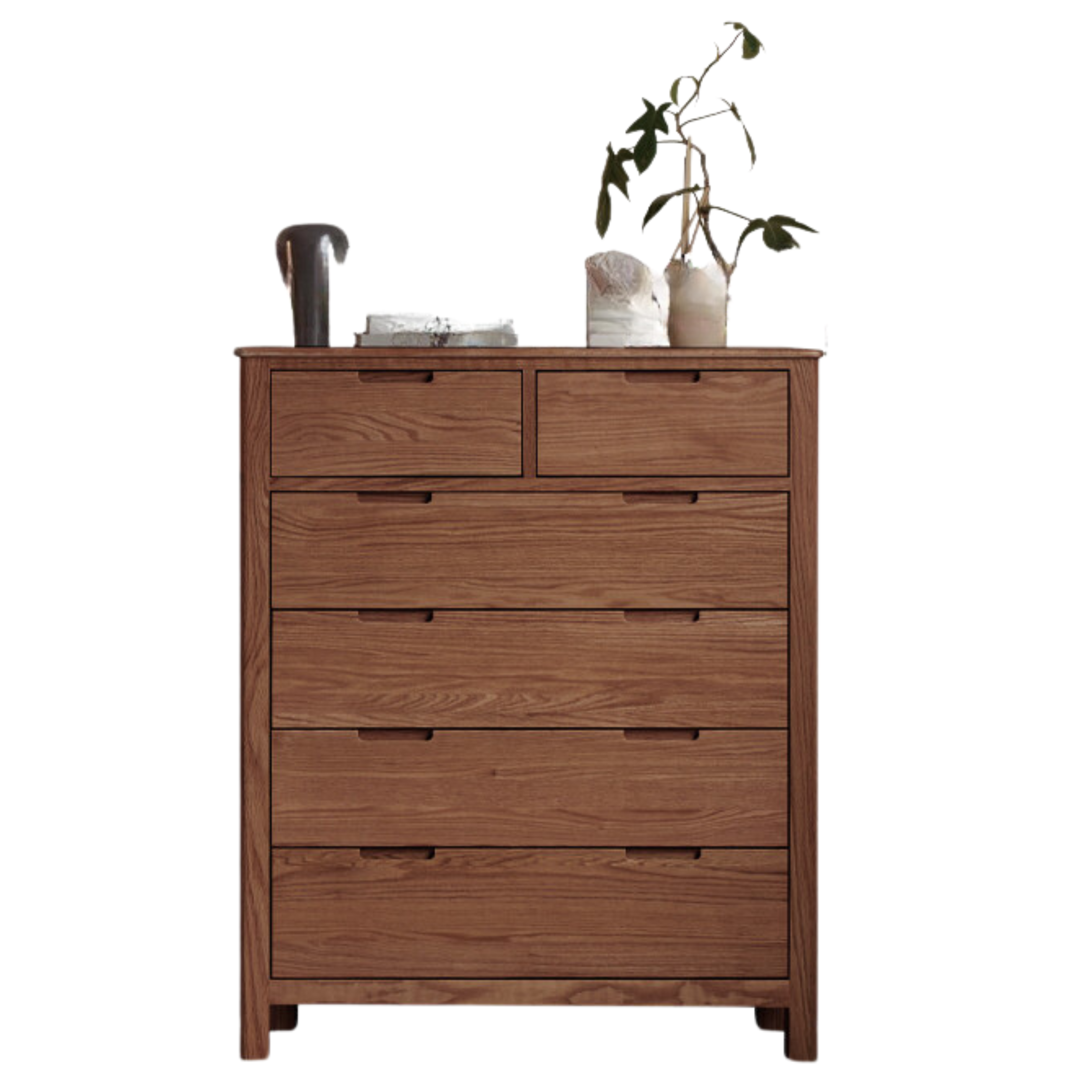 Oak Solid Wood, Solid Rubberwood Nordic Chest of Drawers