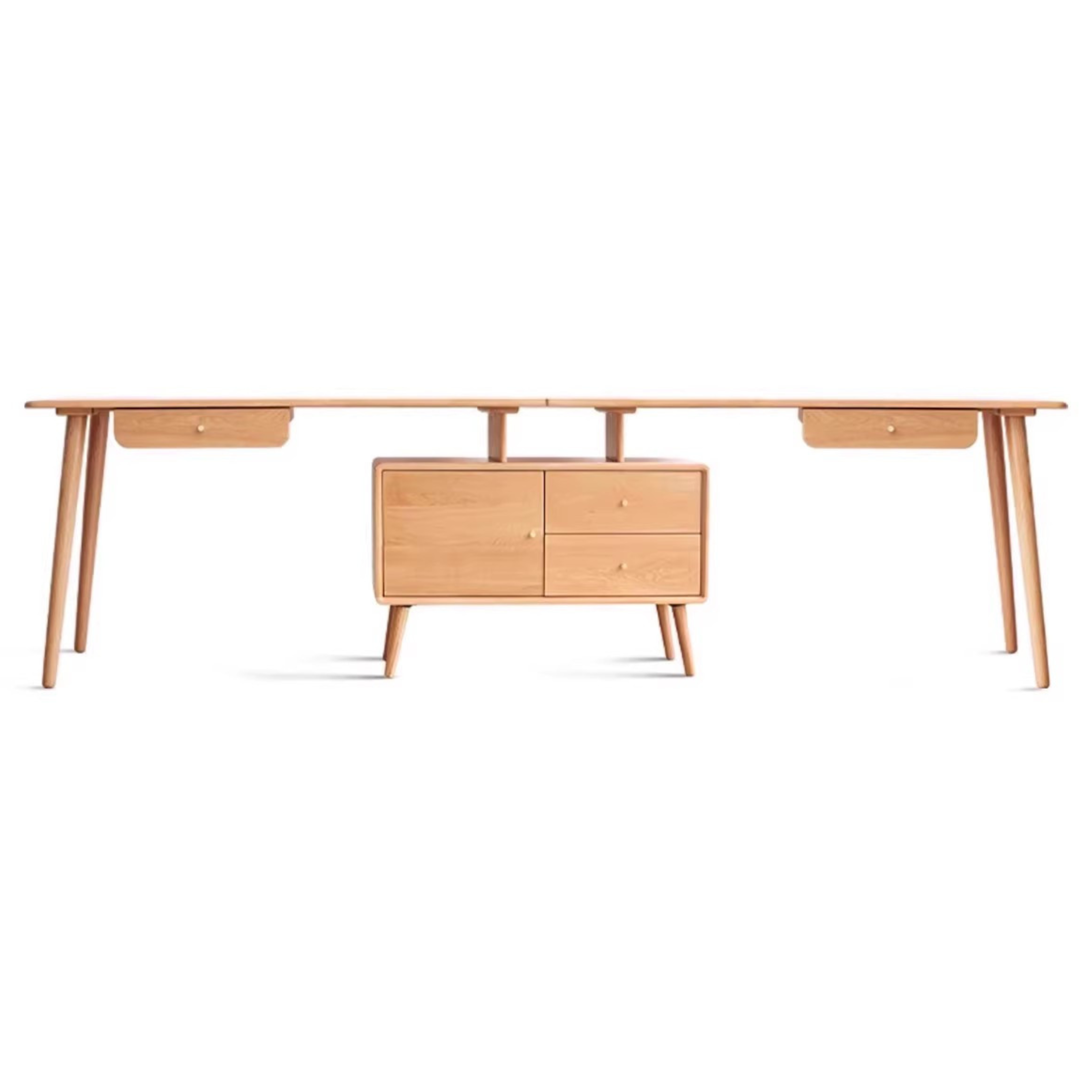 Oak Solid Wood Telescopic Office Desk
