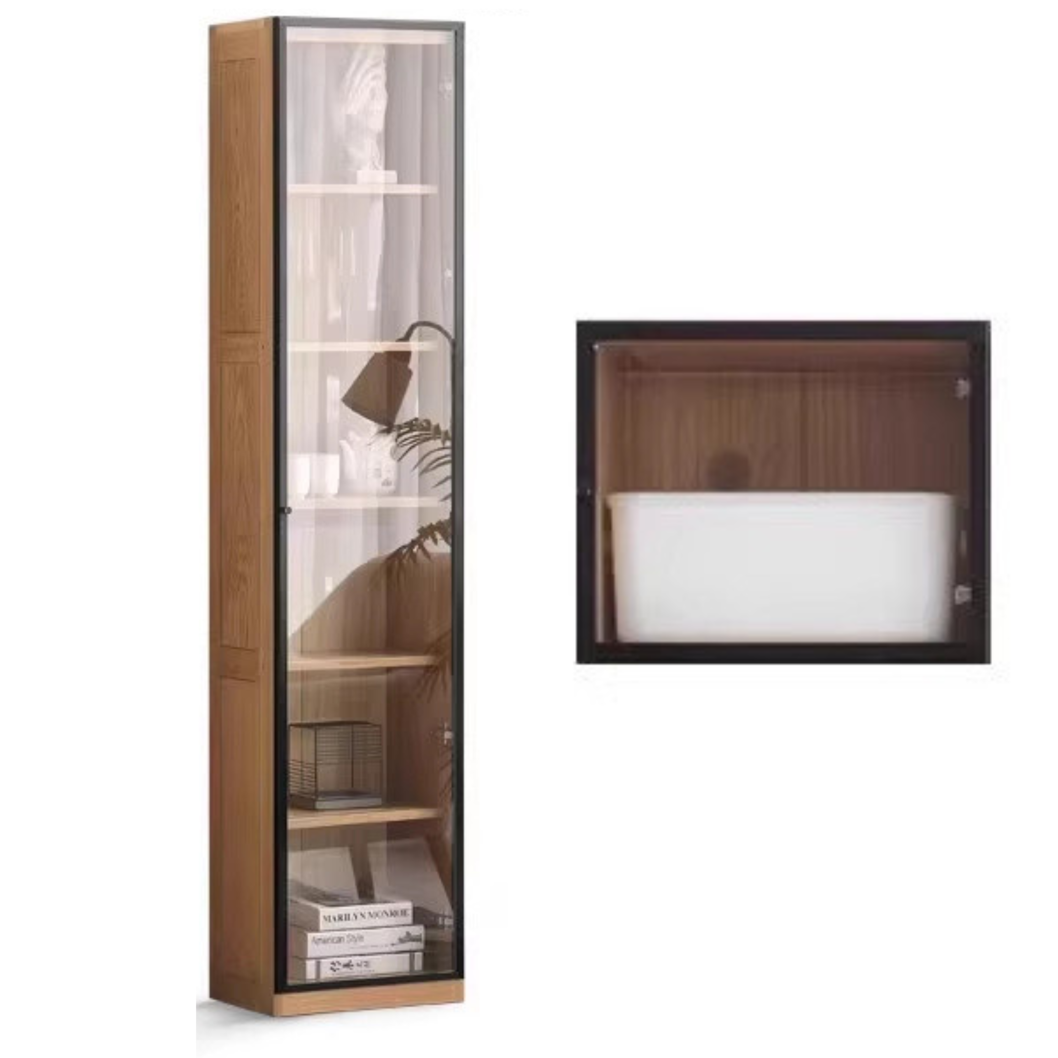 Oak, Solid Rubberwood Bookshelf, Bookcase
