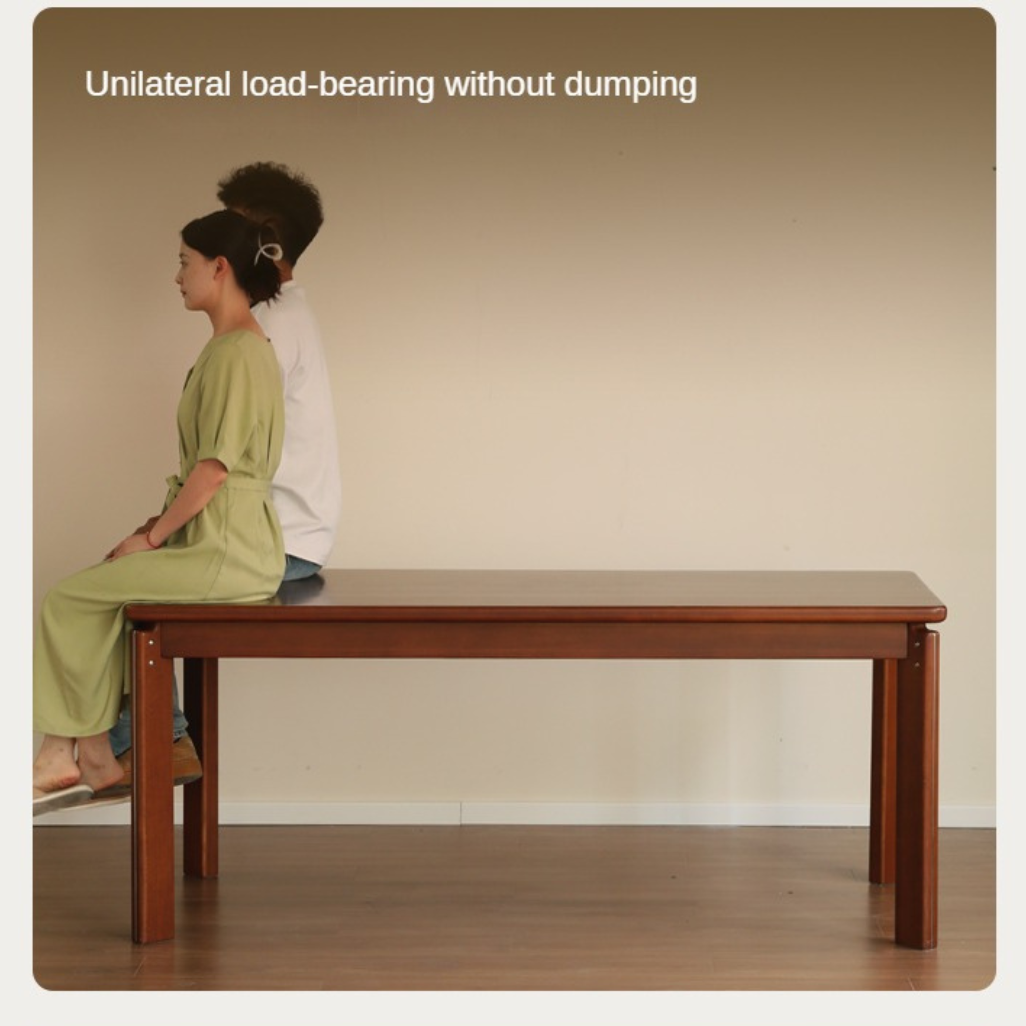 Poplar Solid Wood Retro Large Board Dining Table