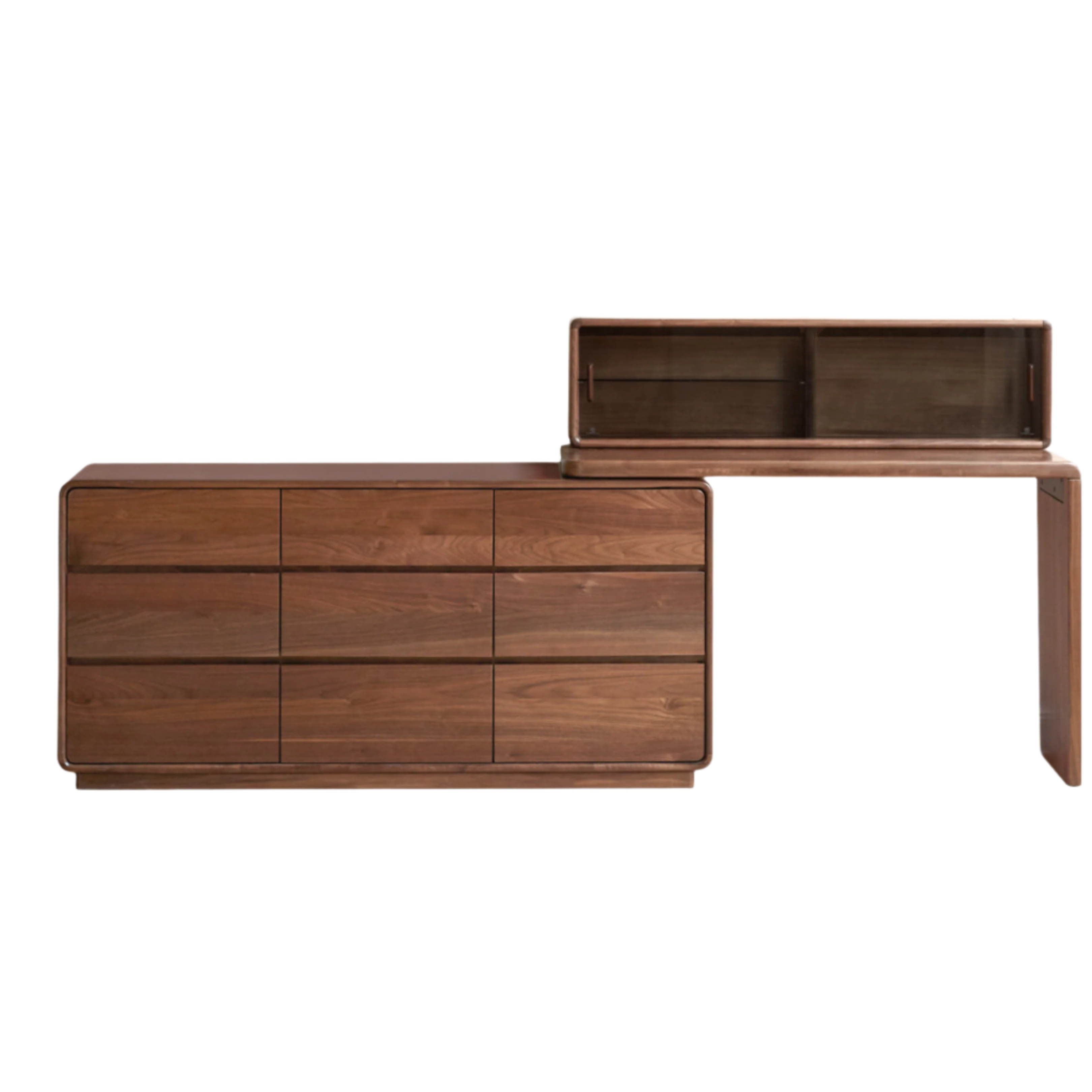 Black Walnut, Golden Sandalwood Telescopic Dressing Table.
