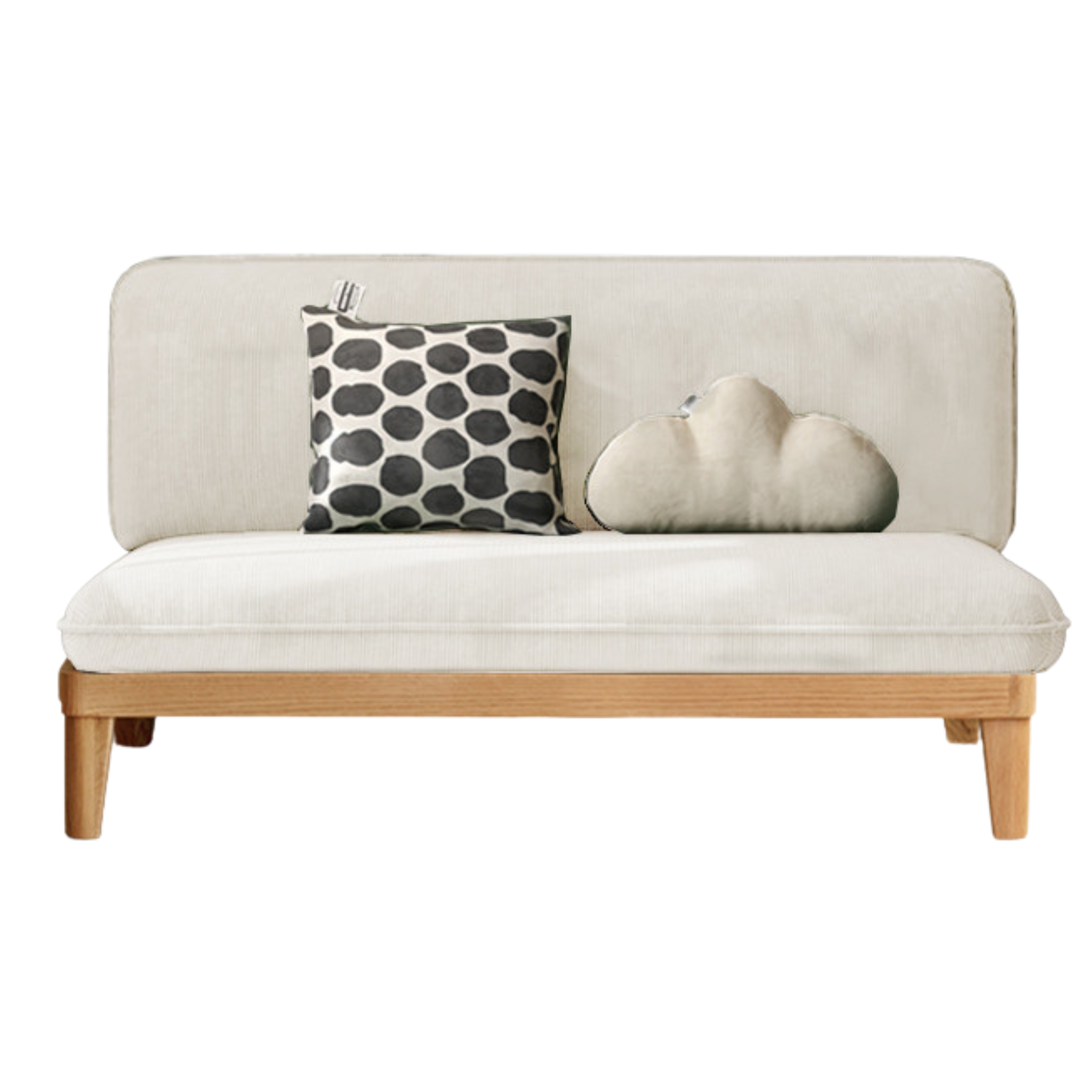 Oak Solid Wood Fabric Sofa.