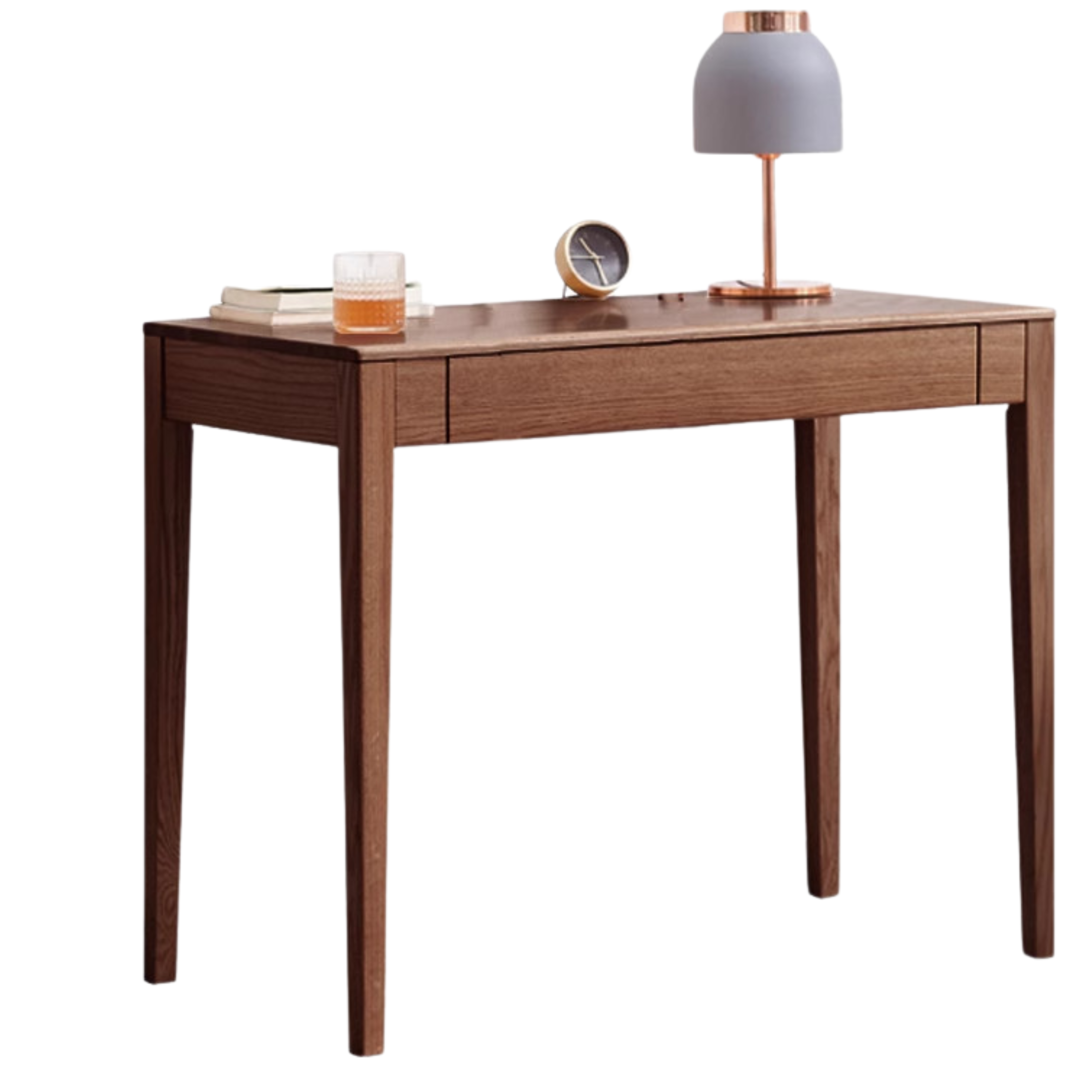 Solid Rubberwood, Oak Solid Wood Small Desk