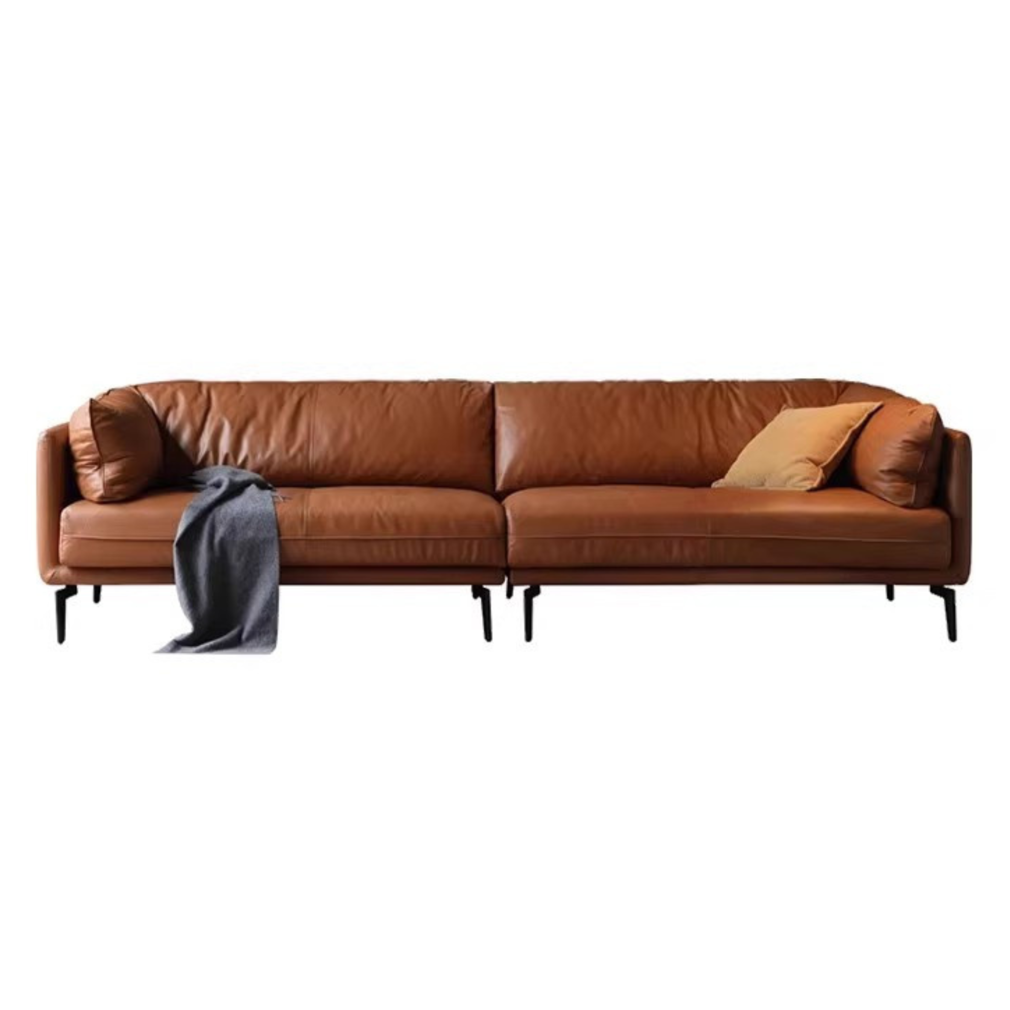First Layer Cowhide, Organic Leather ,Tech Fabric Italian Style Sofa.