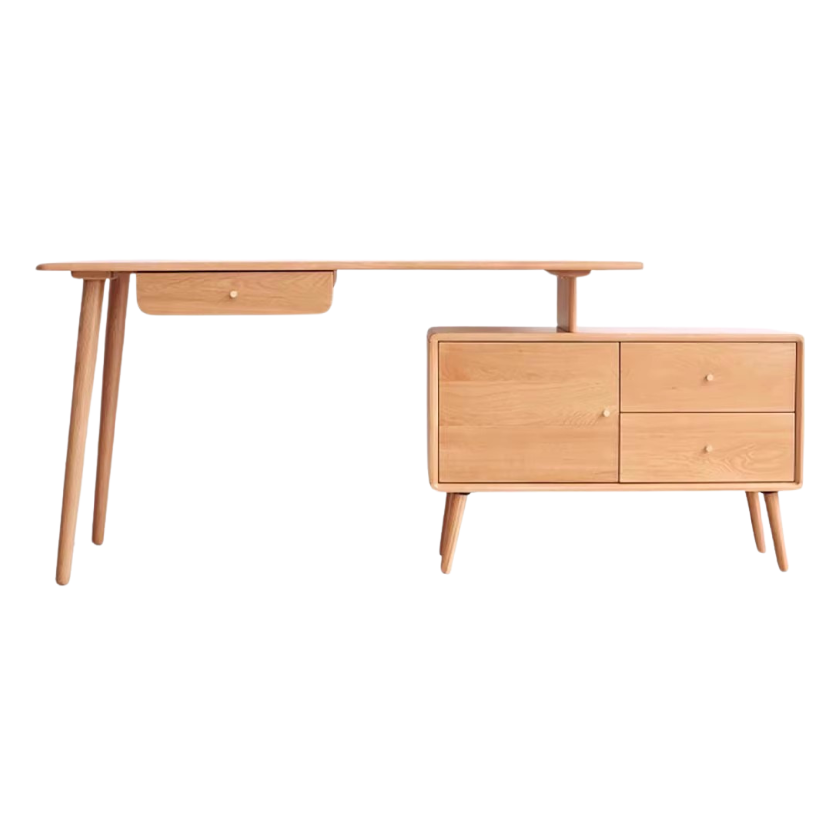 Oak Solid Wood Telescopic Office Desk