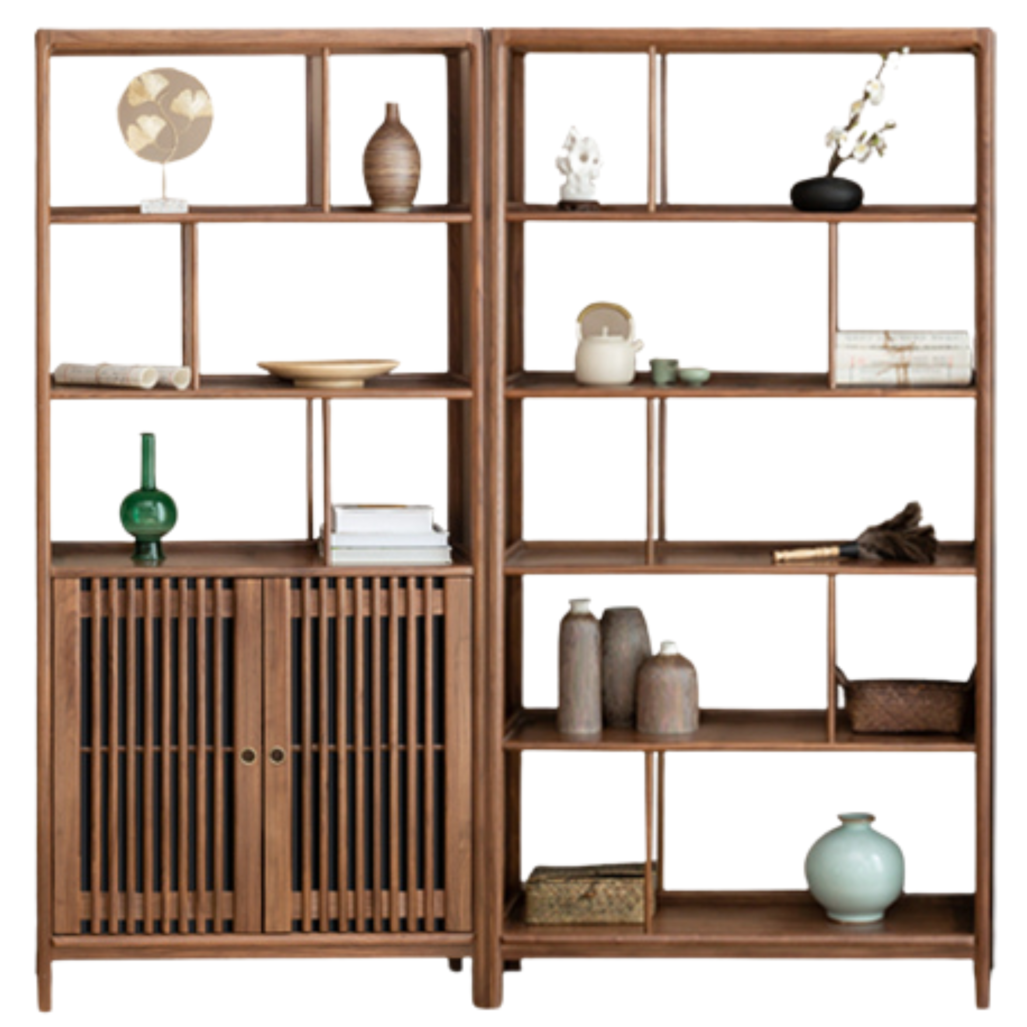 Ash Solid Wood Bookshelf Combined Bookcase Display Cabinet Wall Shelf