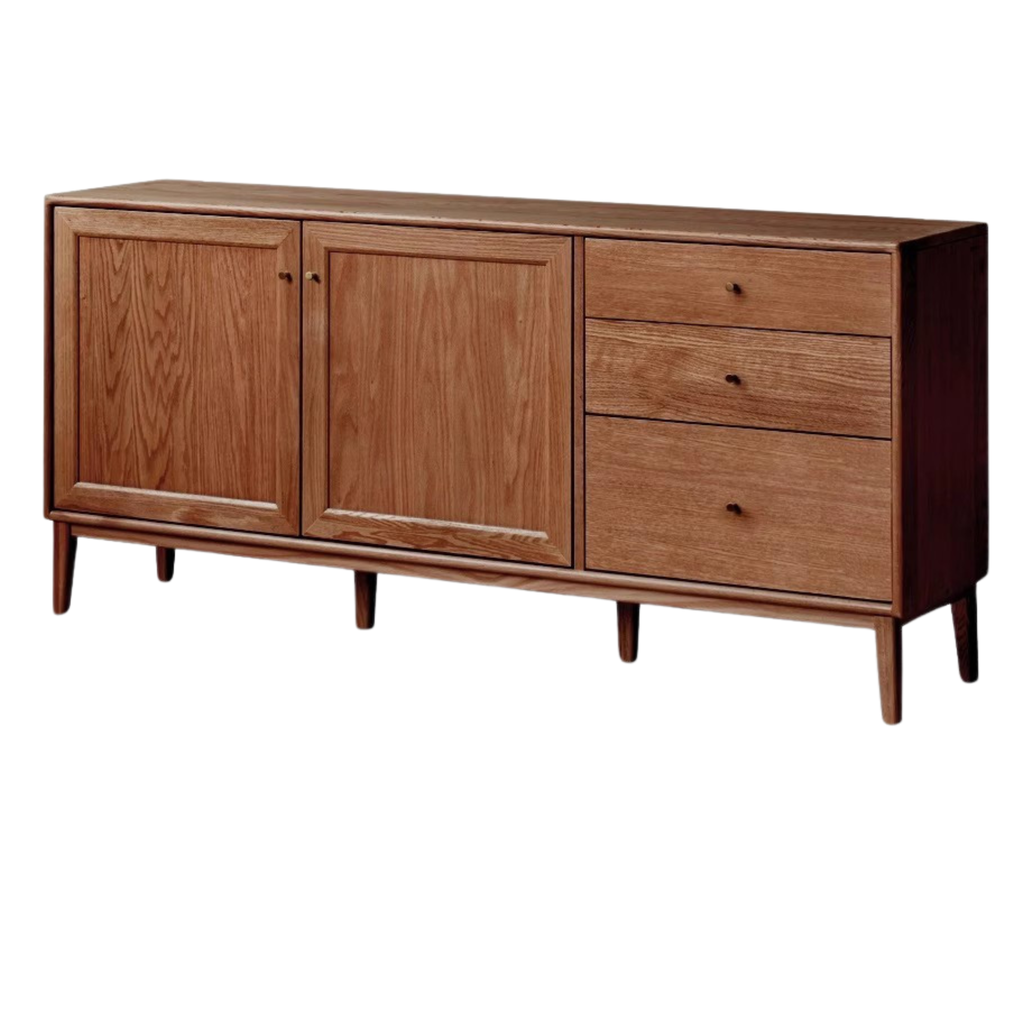Oak Solid Wood, Solid Rubberwood Classic Sideboard