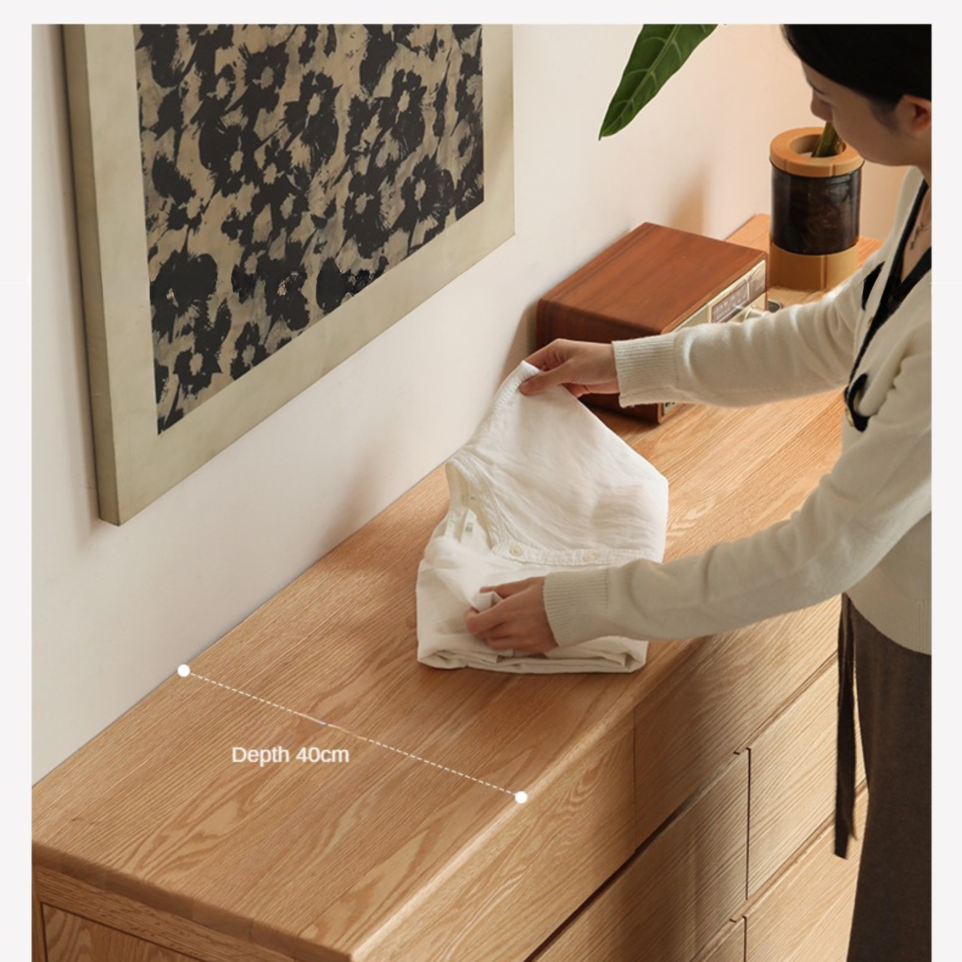 Oak Solid Wood Small Chest of Drawers