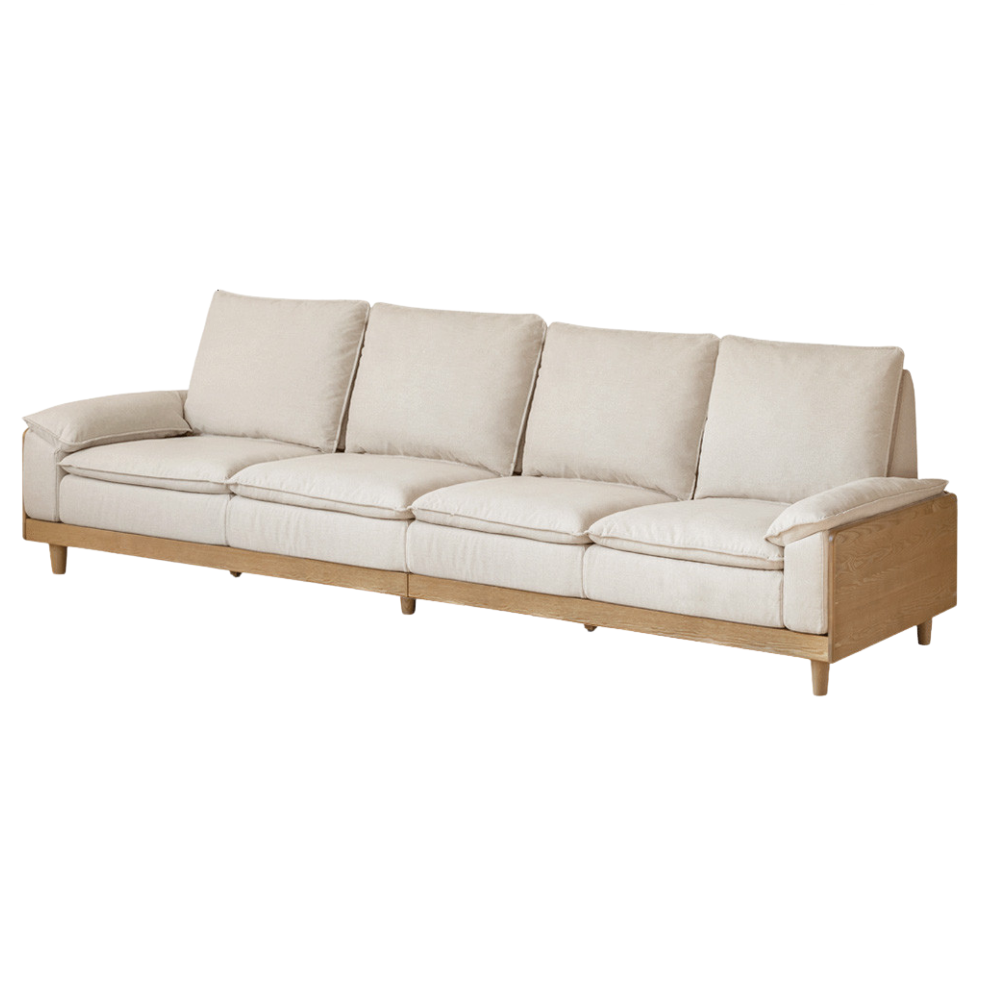 Ash Solid Wood Straight Sofa Modern.