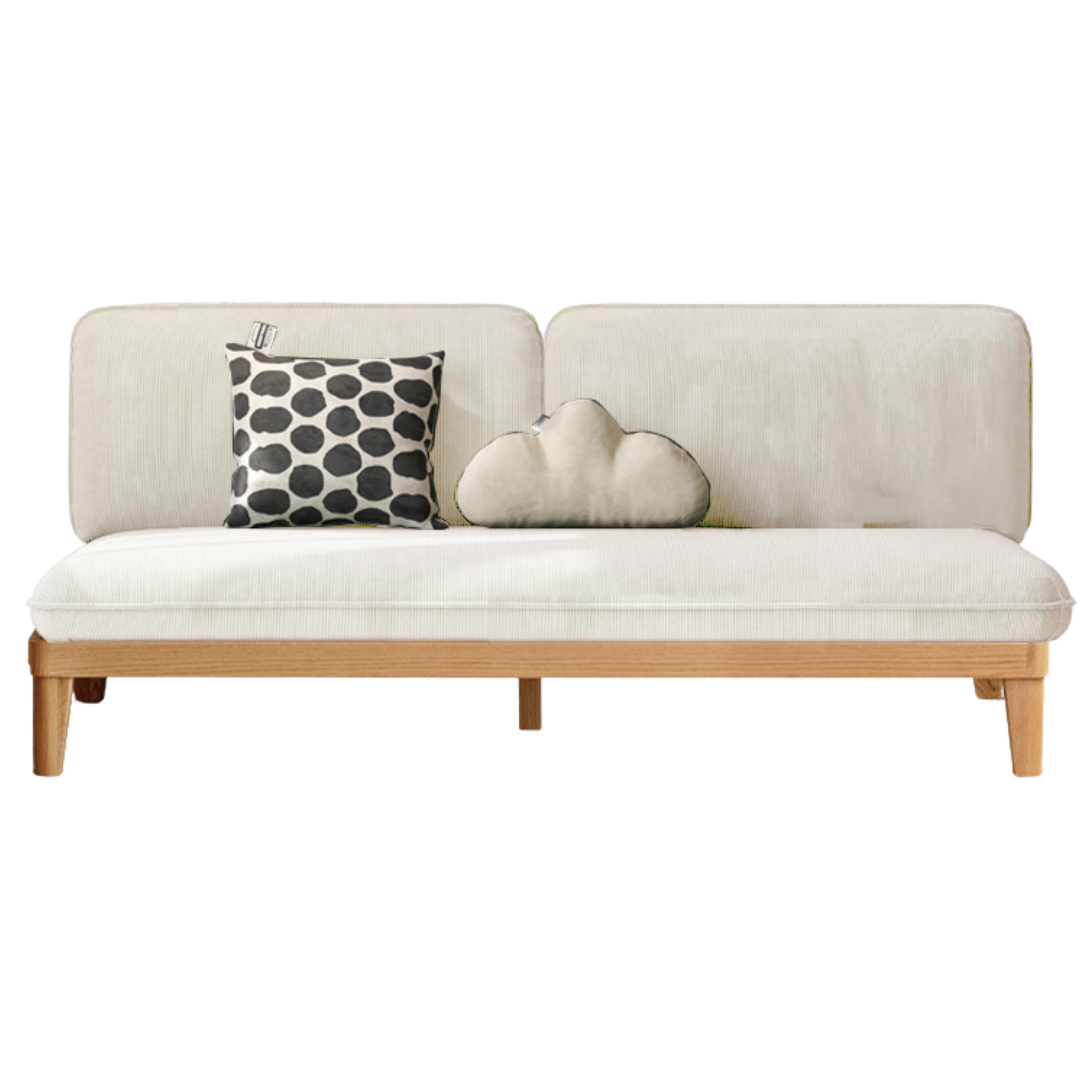 Oak Solid Wood Fabric Sofa.