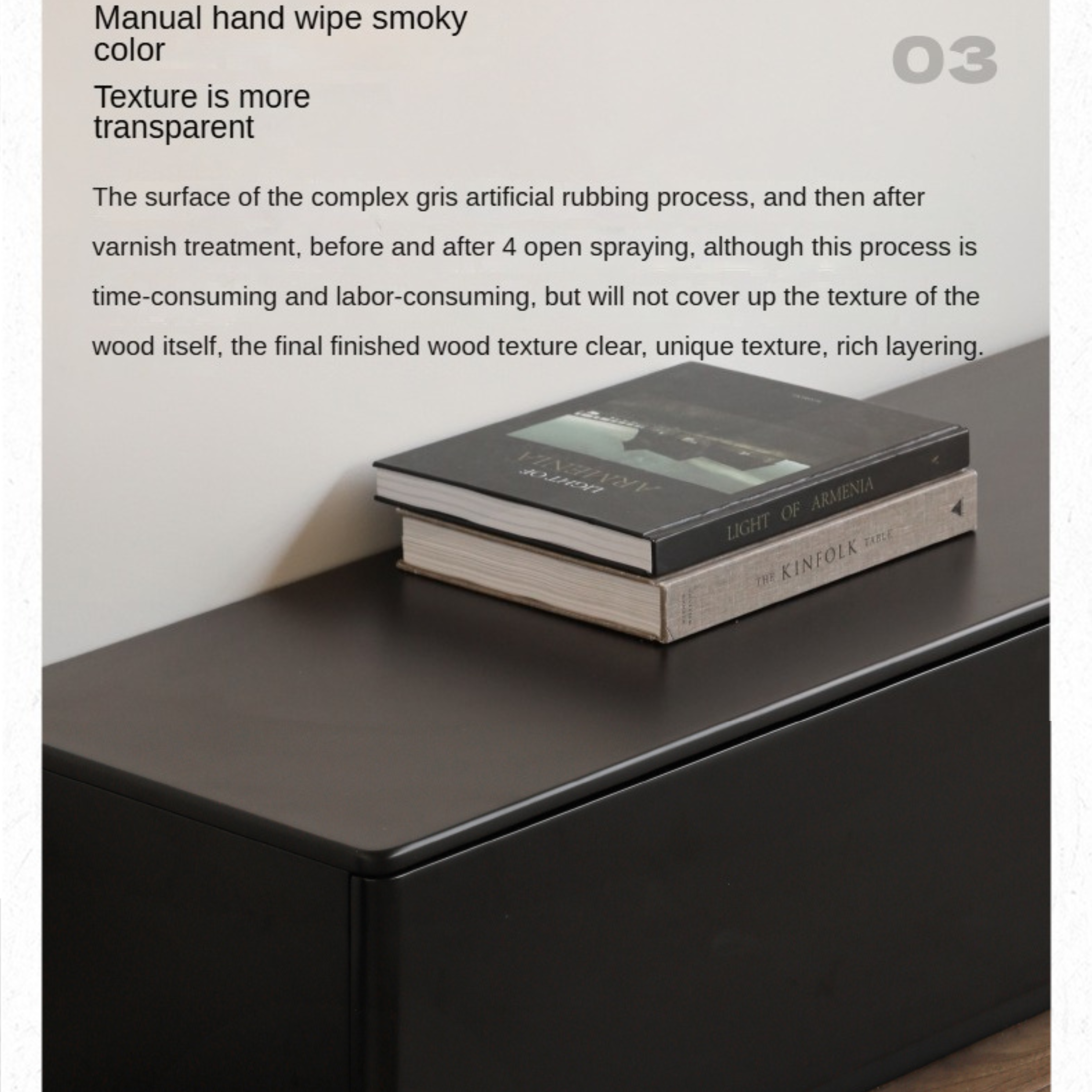 Poplar Solid Wood Floor Storage TV Cabinet.