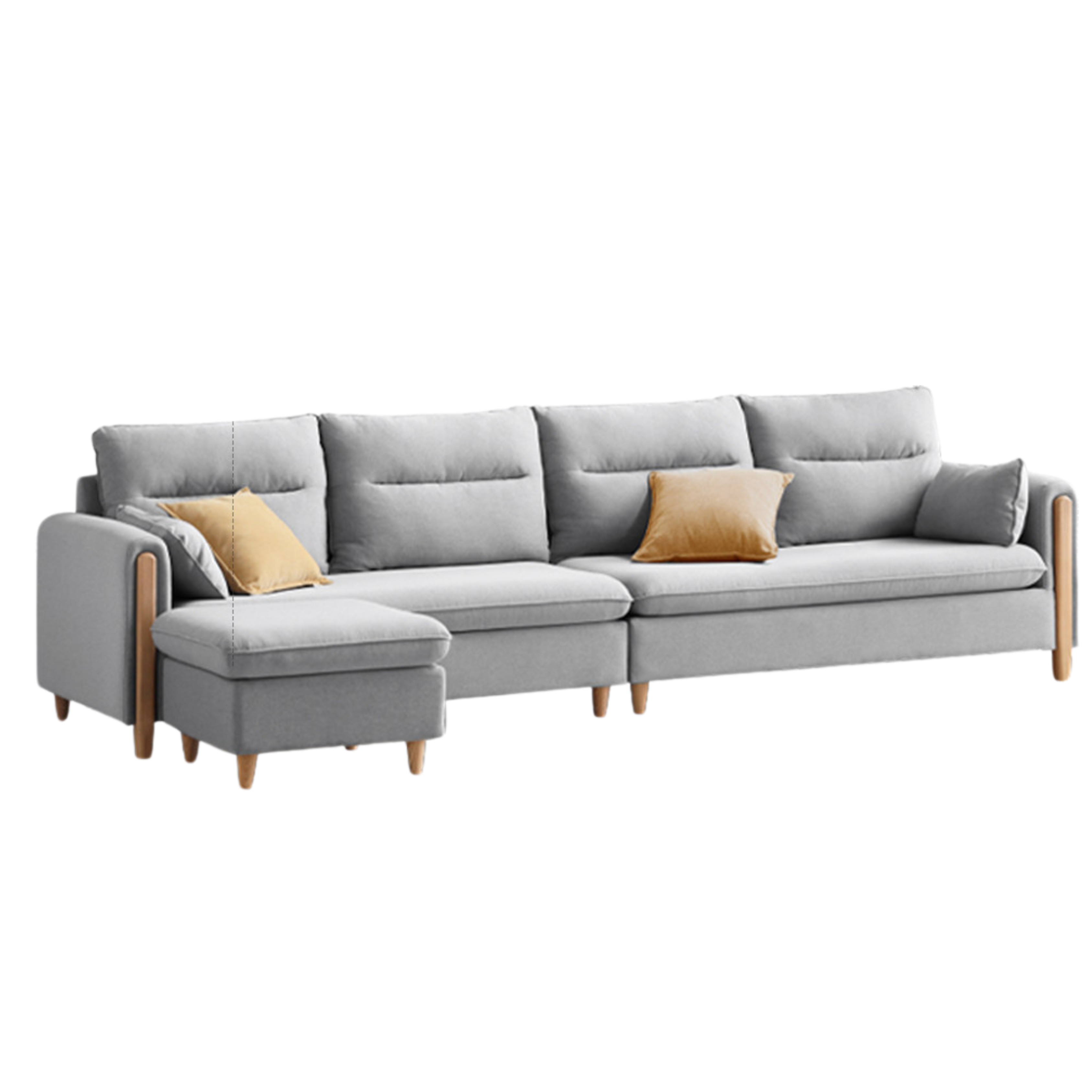 Oak Solid Wood Luxury Fabric Sofa.