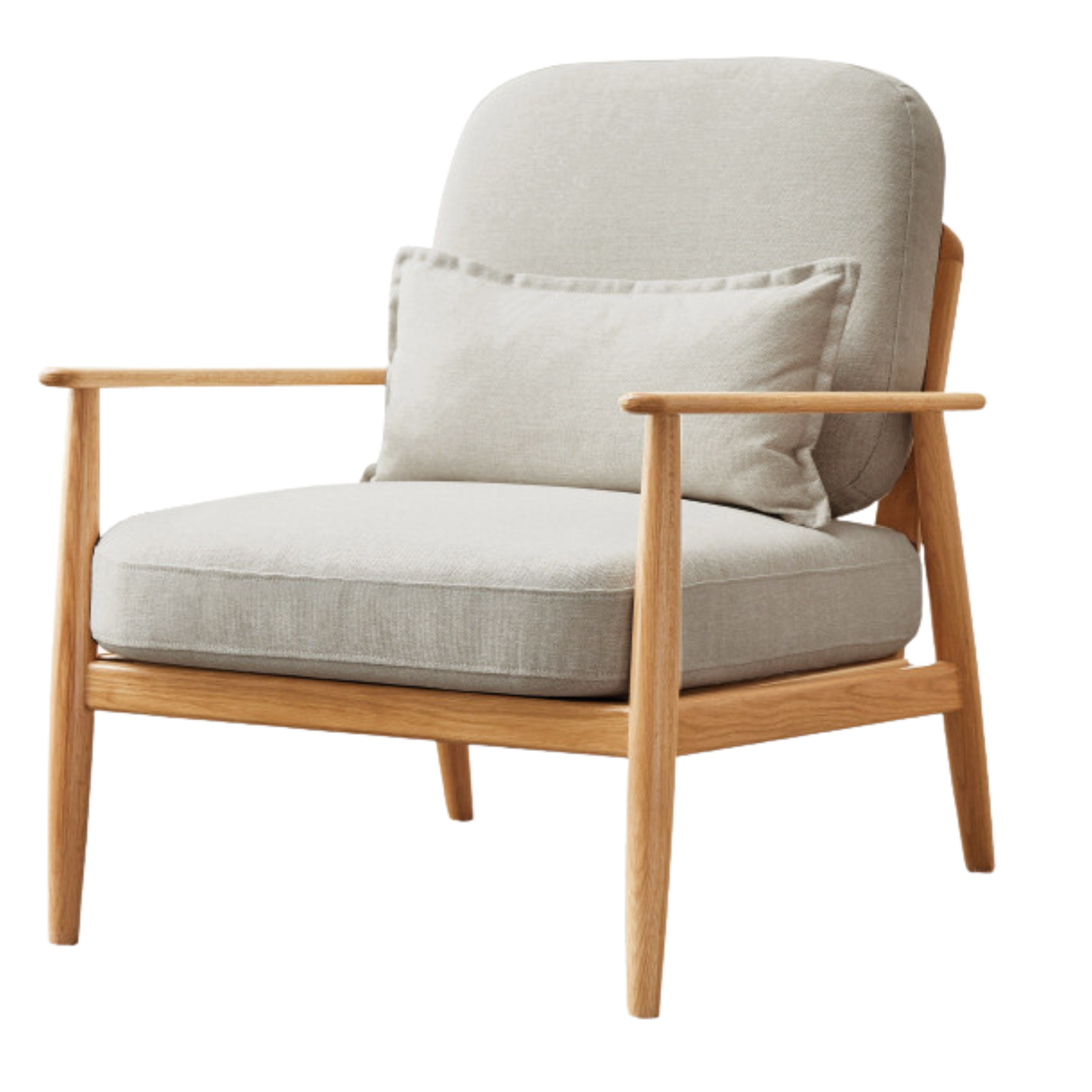 Oak Solid Wood Fabric or Leather Armchair