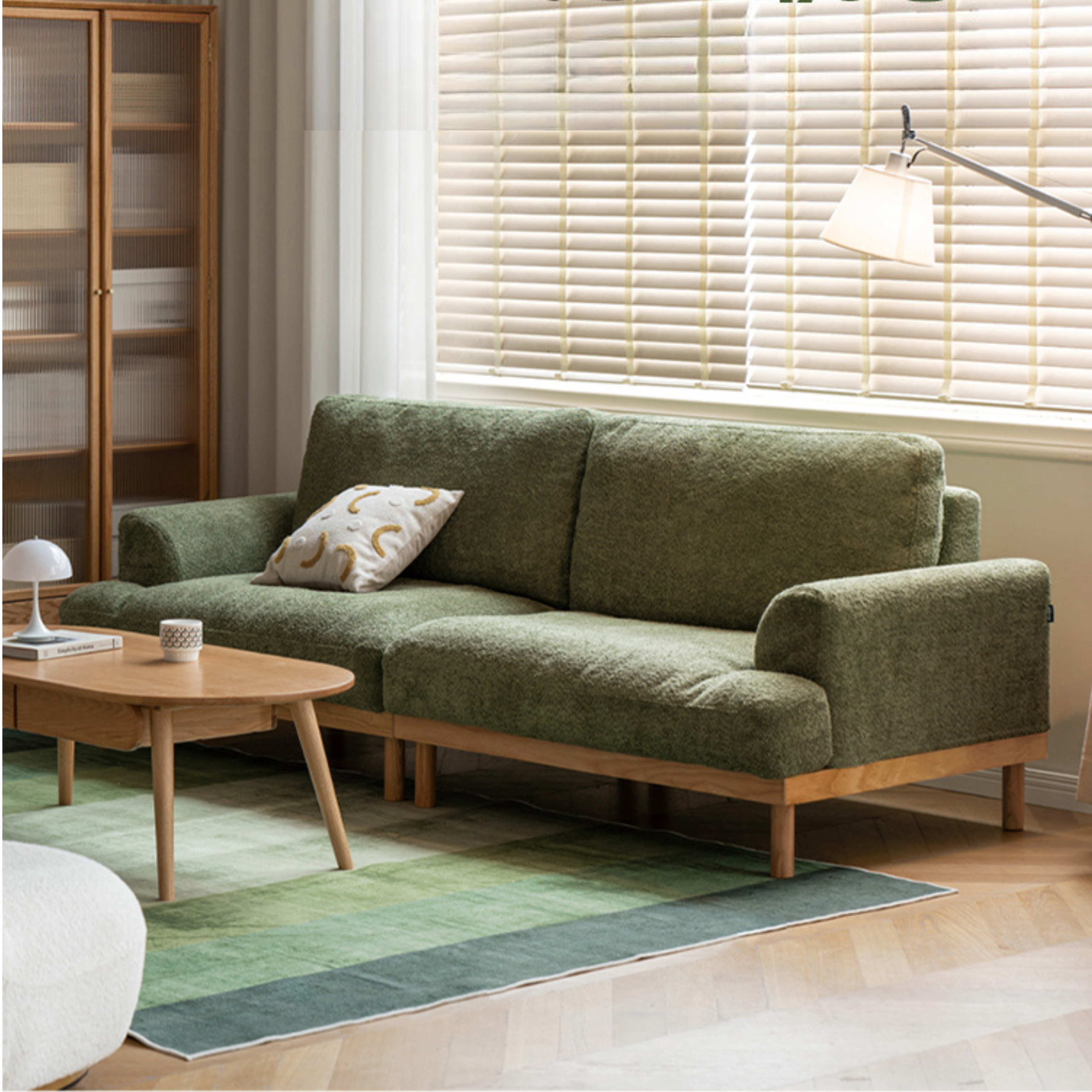 Ash Solid Wood Fabric Sofa Nordic Modern