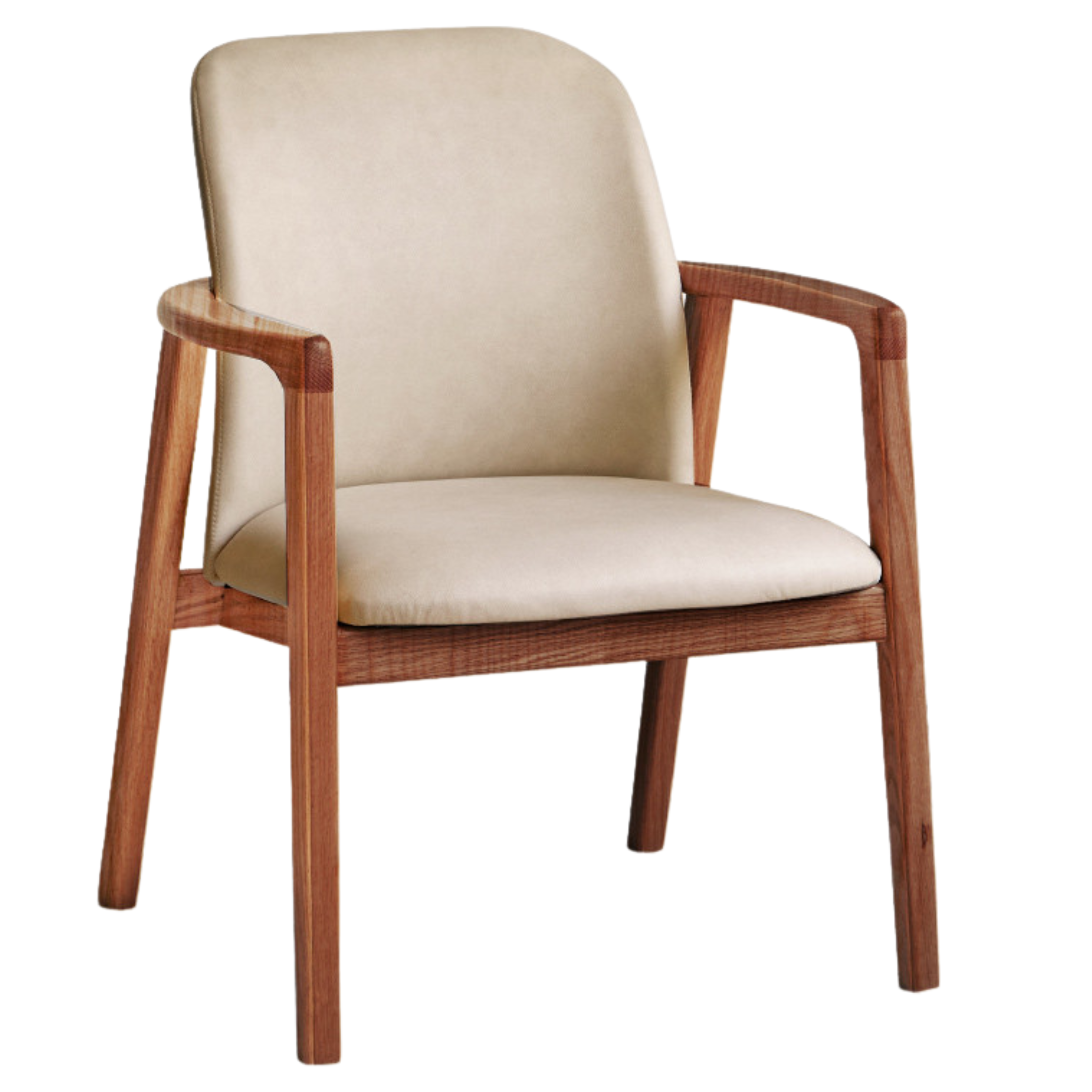 Oak Solid Wood Organic Leather Technology Cloth Chair
