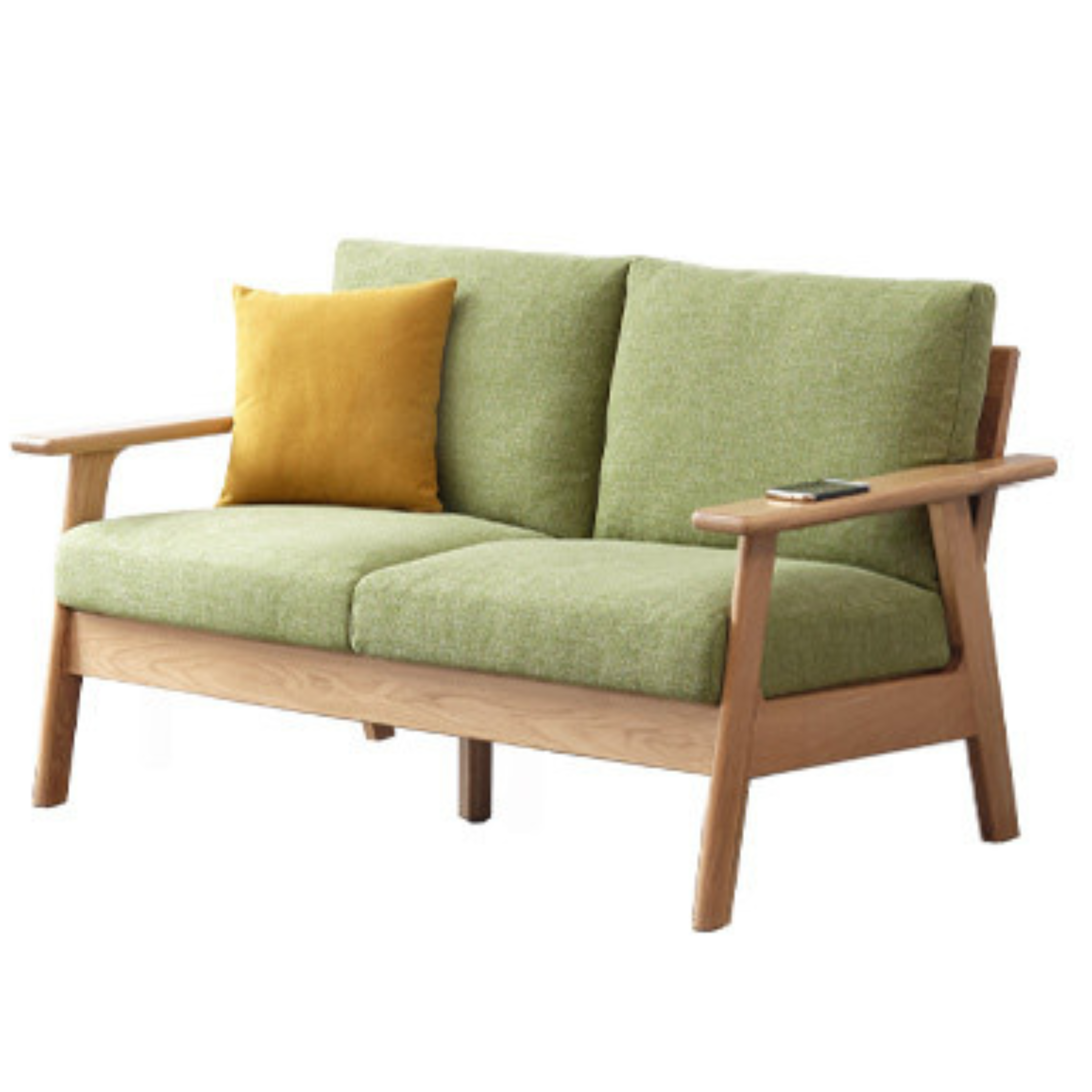 Oak Solid Wood Fabric Sofa 3 colors.