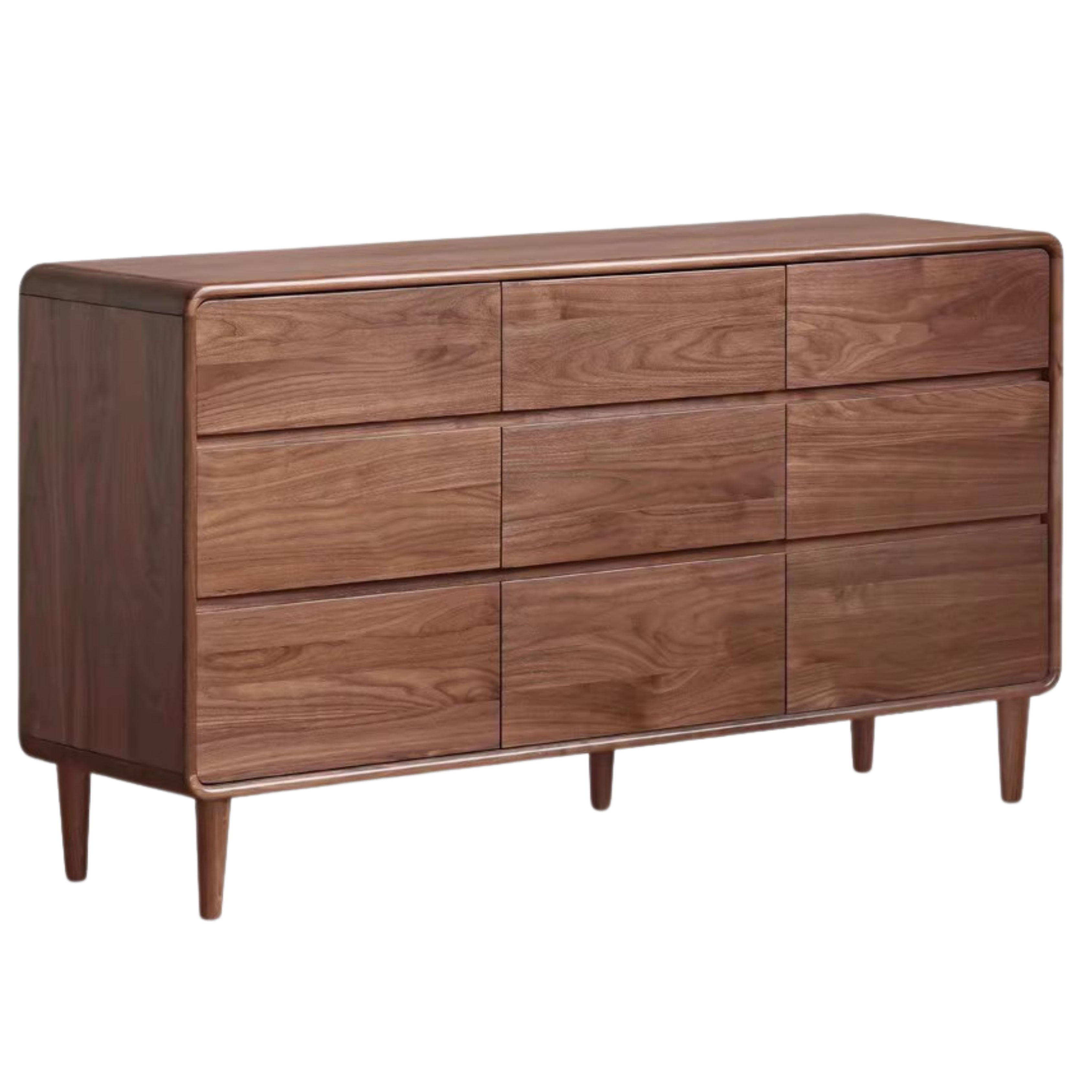 Black Walnut, Poplar Solid Wood Storage Cabinet Chest of Drawers
