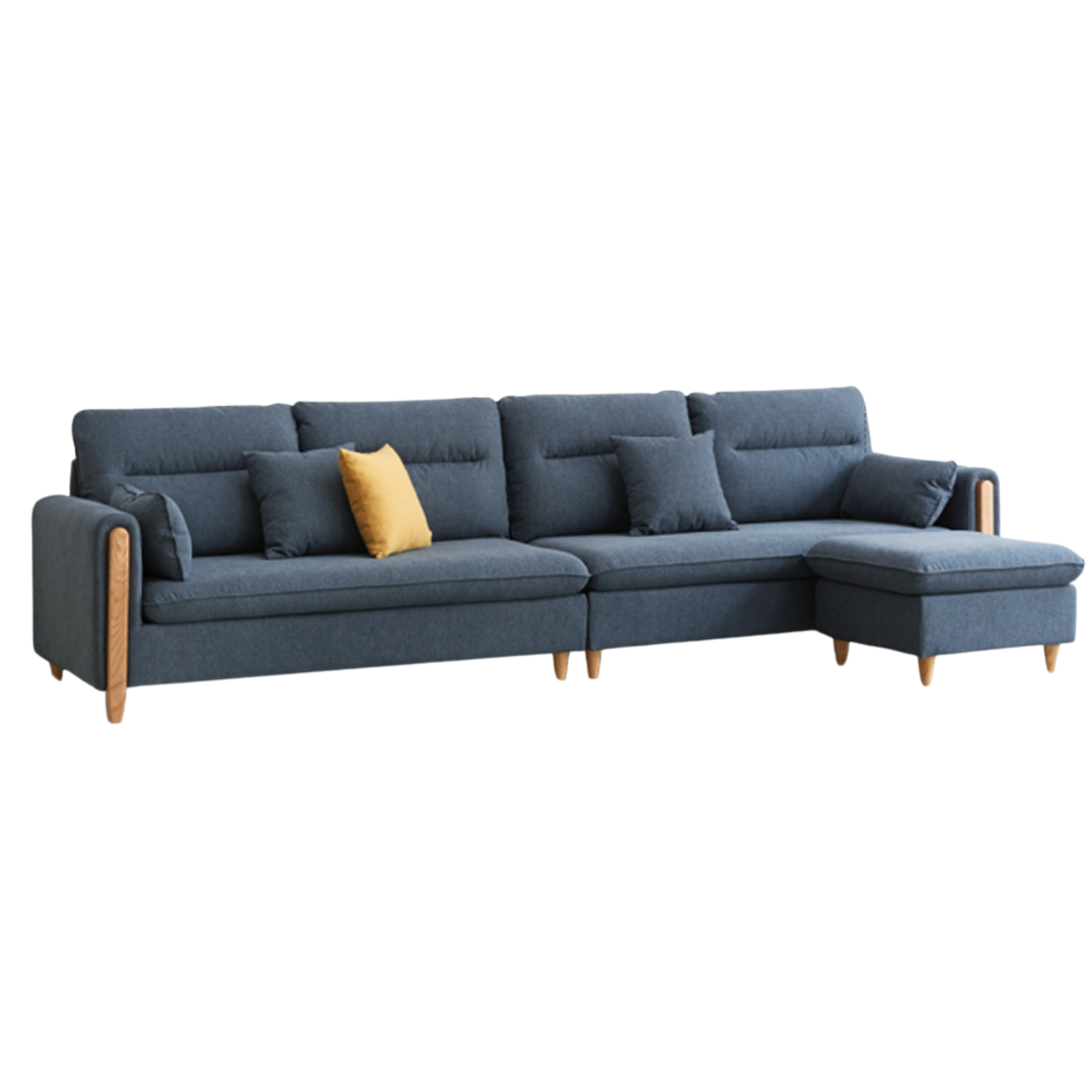 Oak Solid Wood Luxury Fabric Sofa.