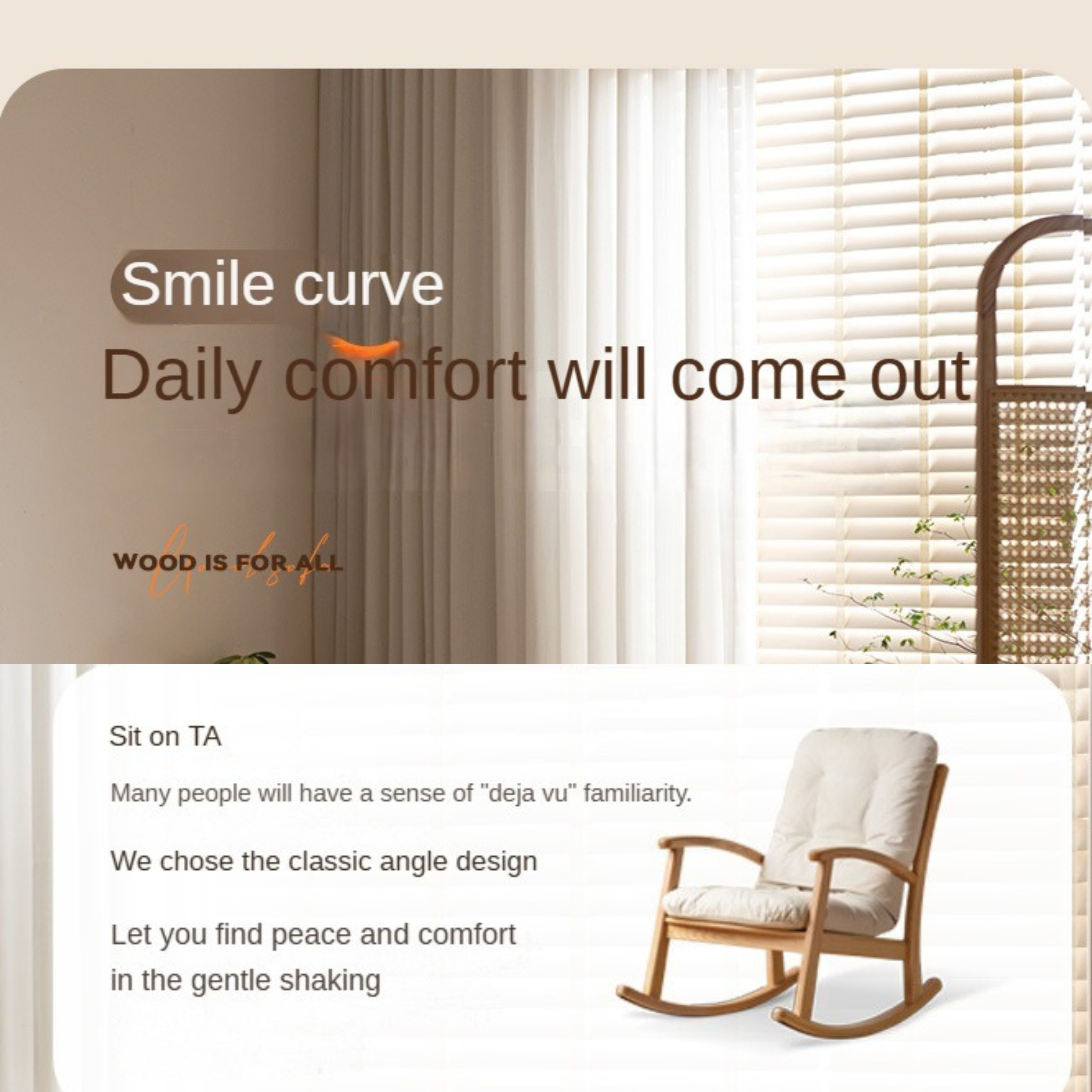 Oak Solid Wood Rocking Chair