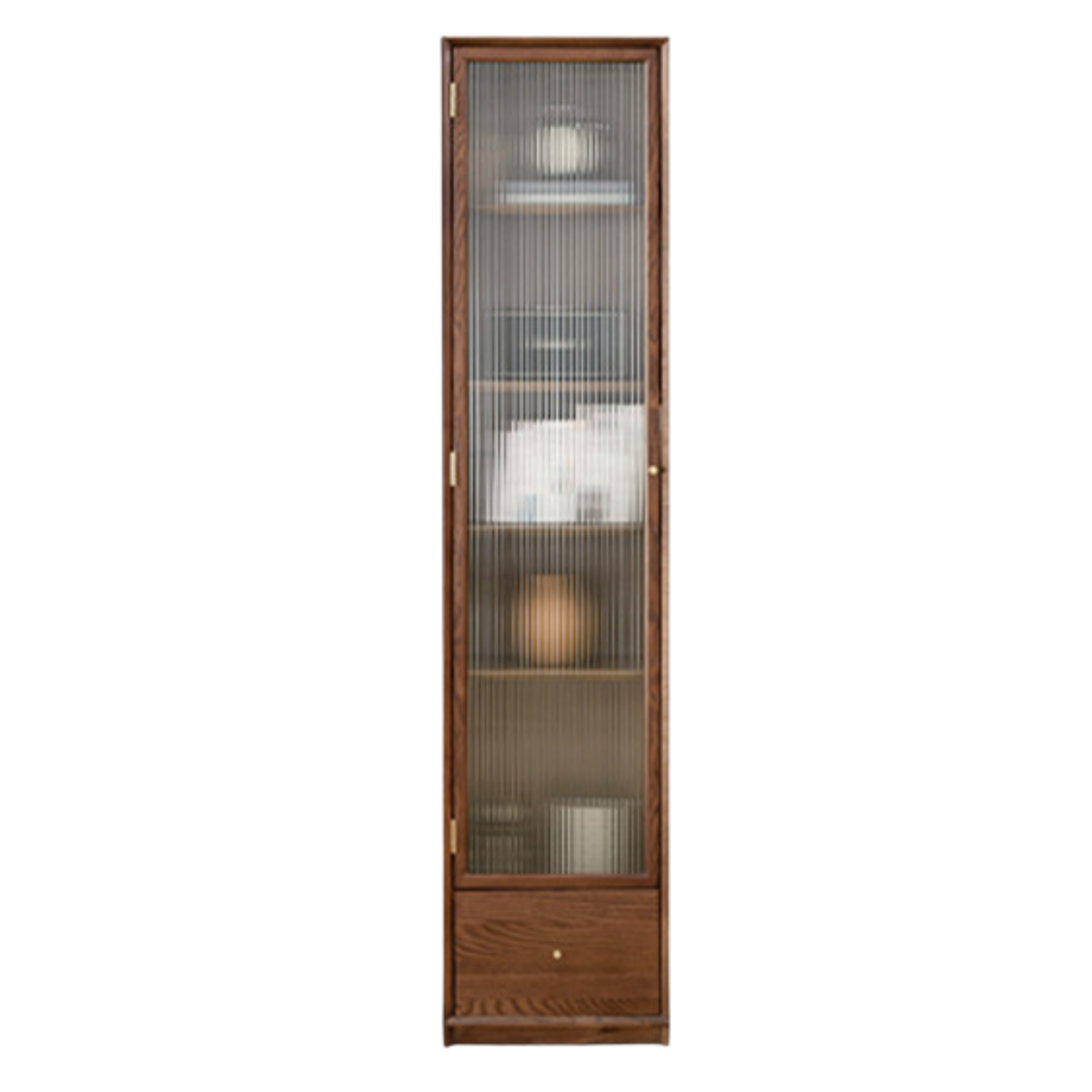 Oak Solid Wood Dust-Proof Glass Door Wall Floor-To-Ceiling Bookshelf