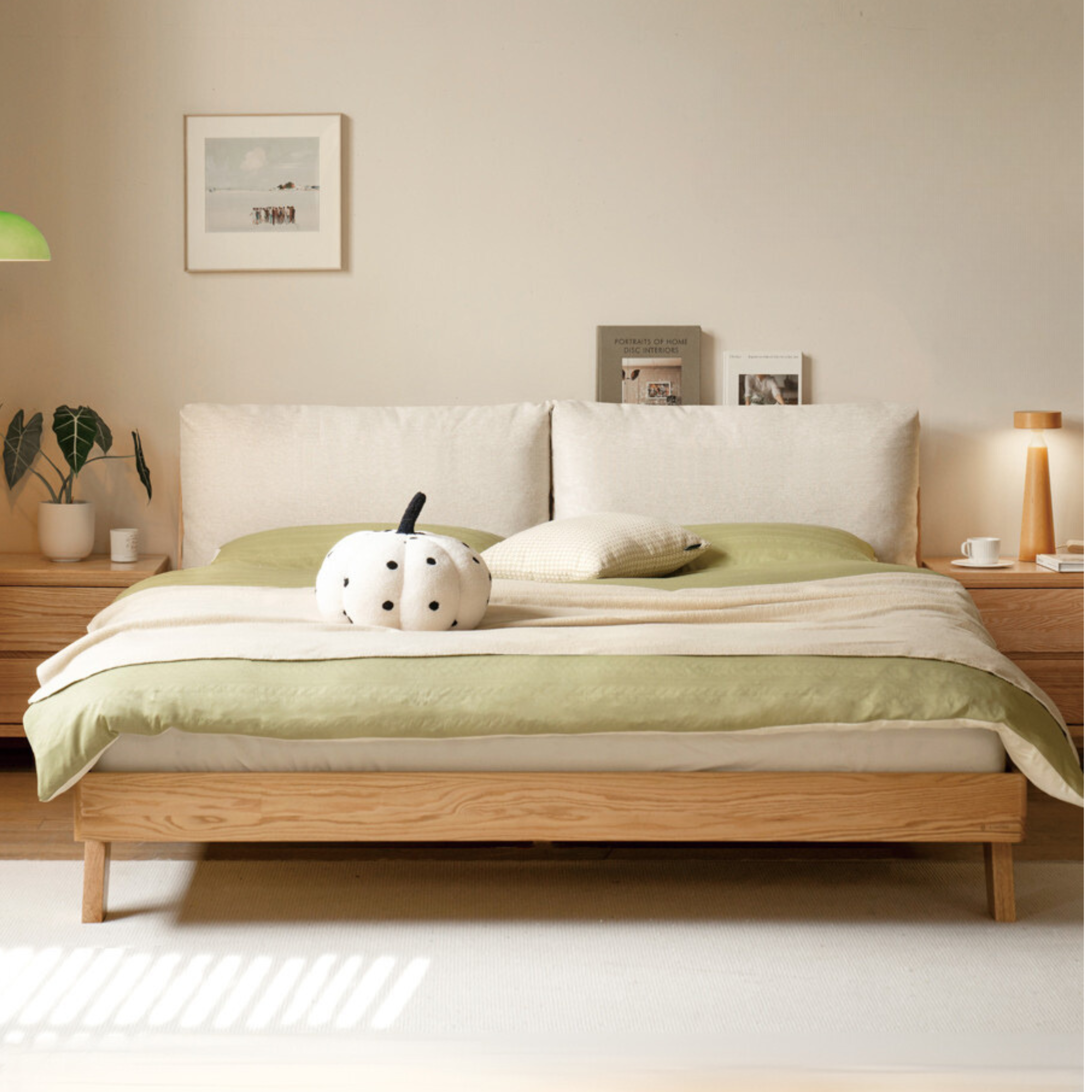 Oak Solid Wood Soft Bed